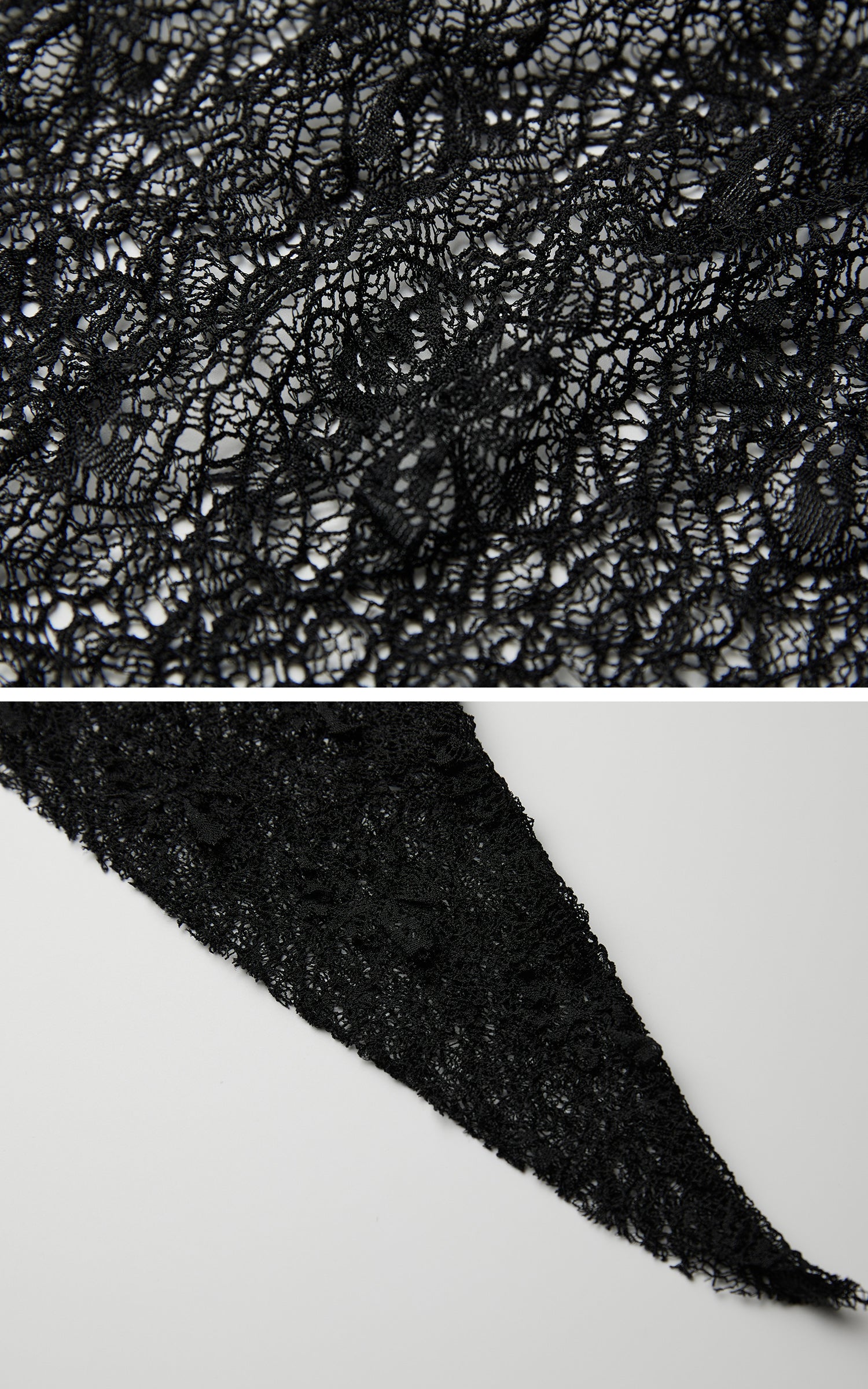 INDULGE Sheer Lace Long Sleeve Top with Asymmetric Hem