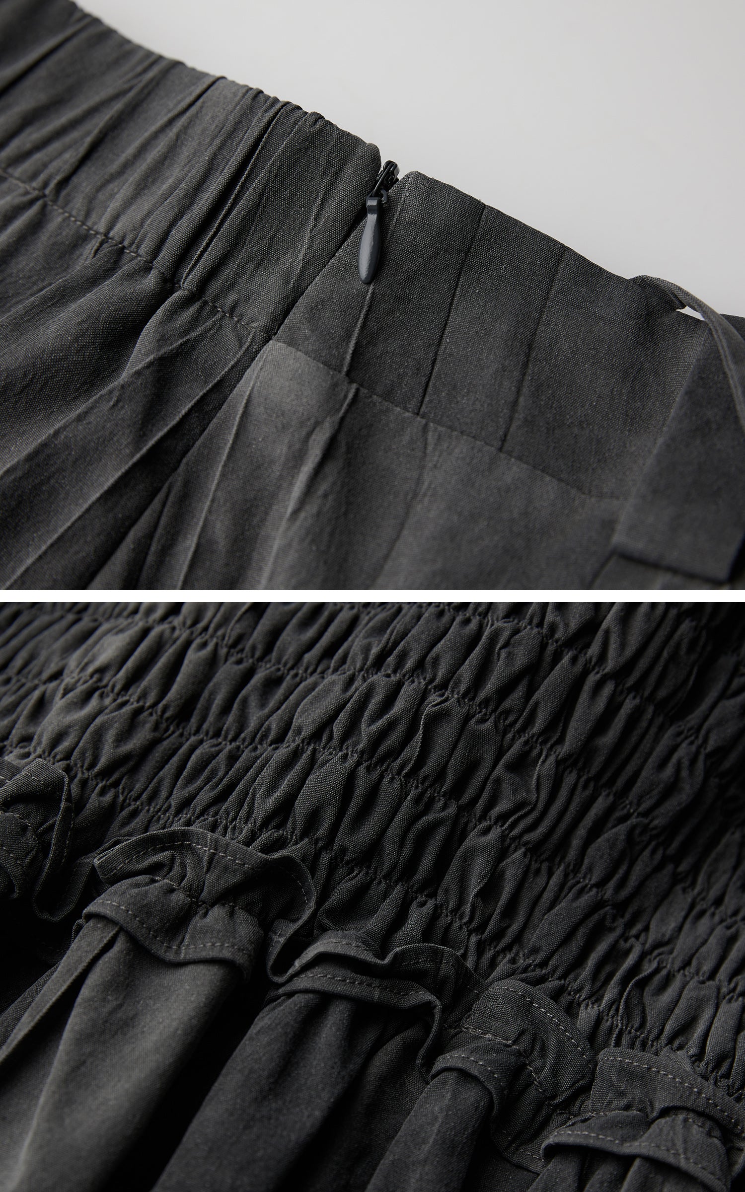 INDULGE Asymmetric Smocked Maxi Skirt