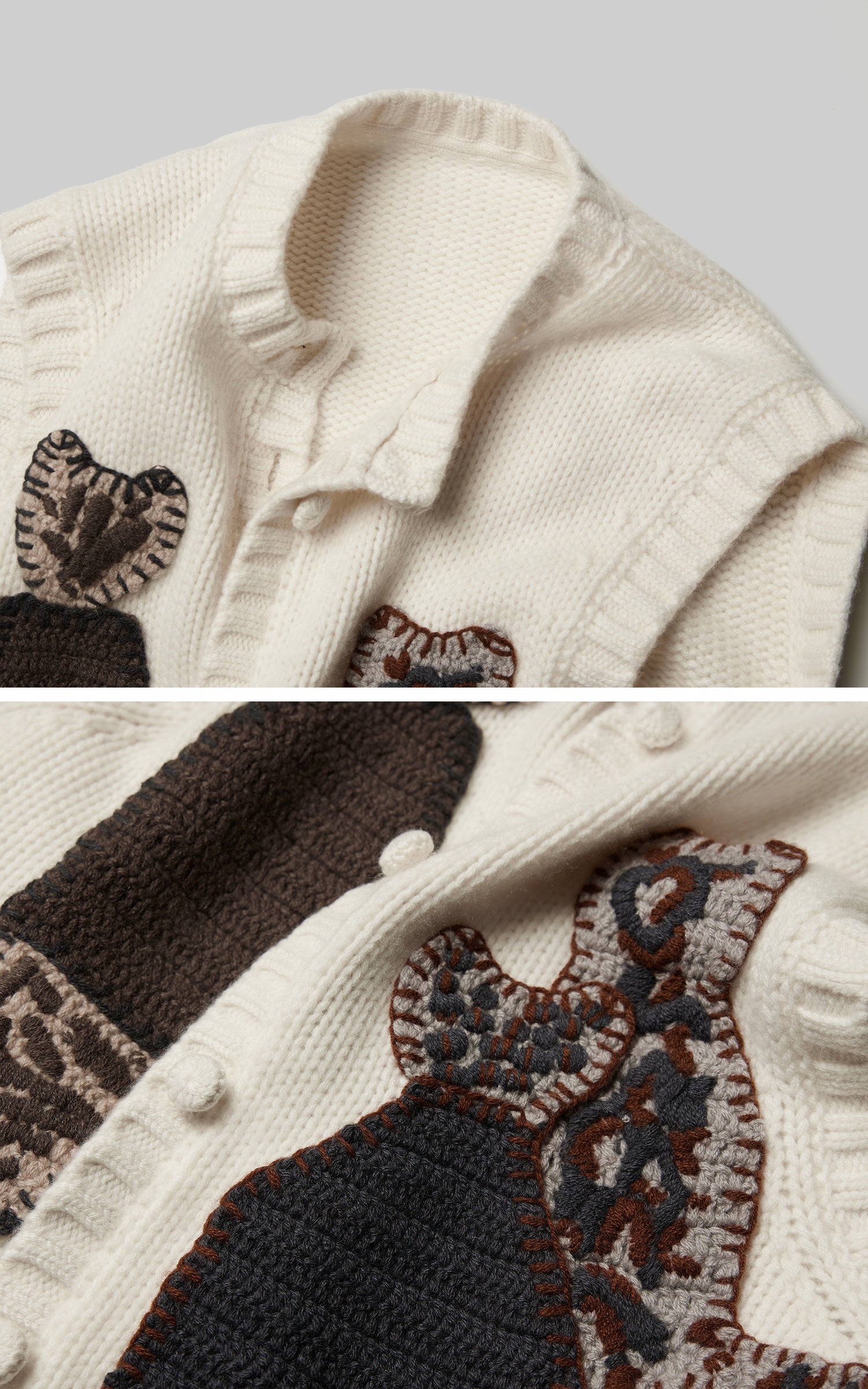INDULGE Hand-Crocheted Pattern Knit Vest