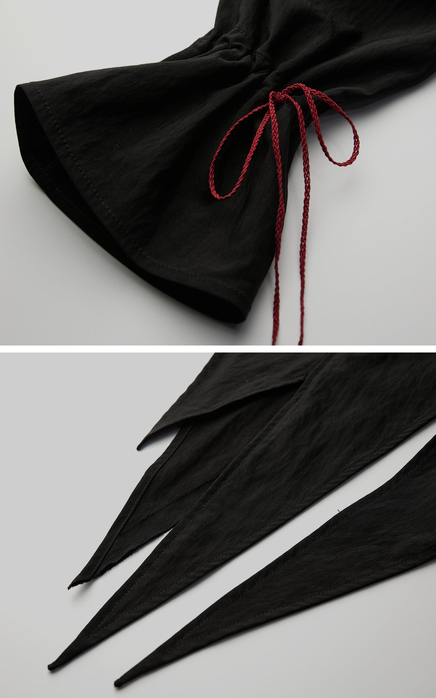 INDULGE Asymmetric Hem Shirt with Red Stitch Detail