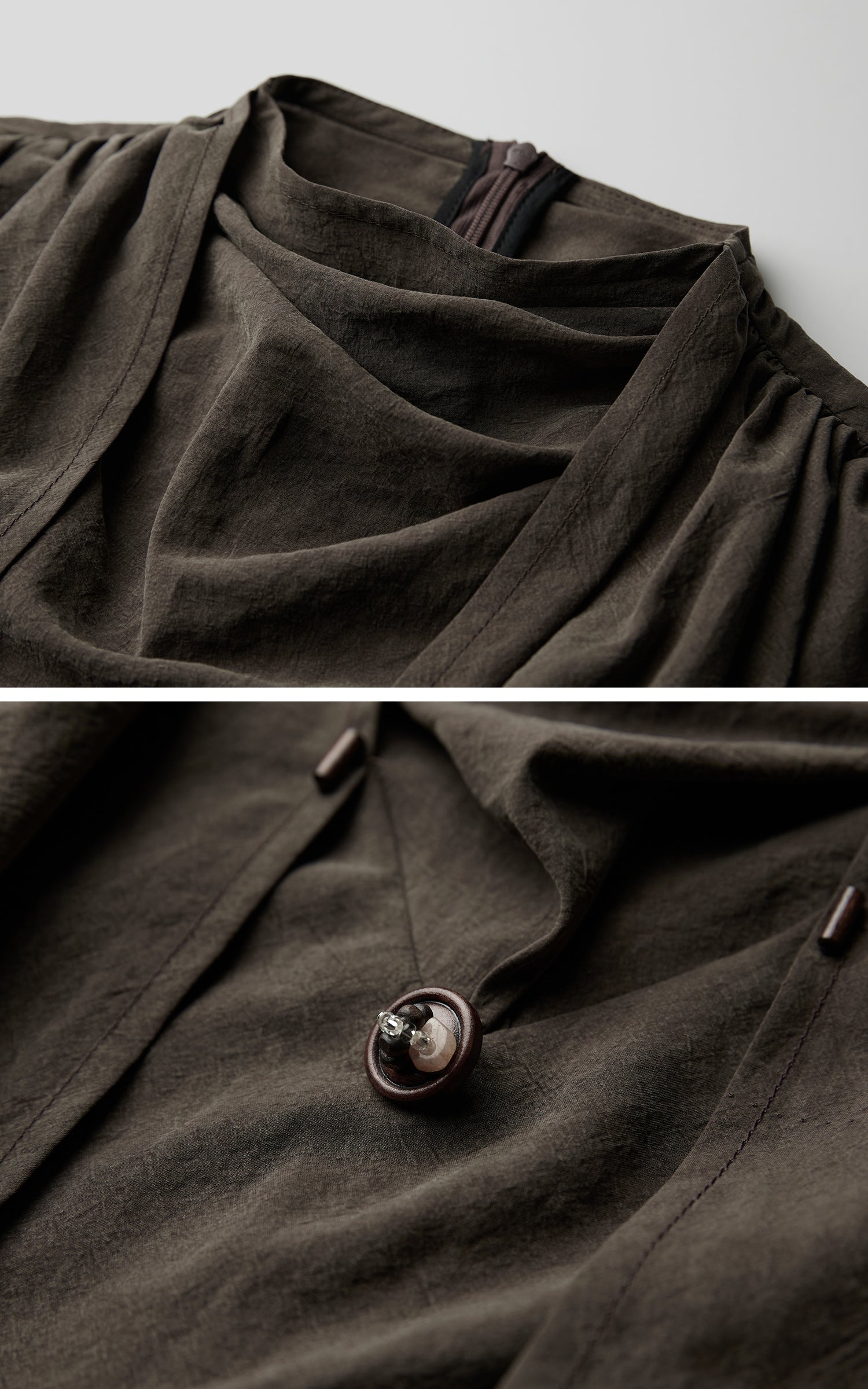 INDULGE Draped Sleeve Top with Layered Neckline