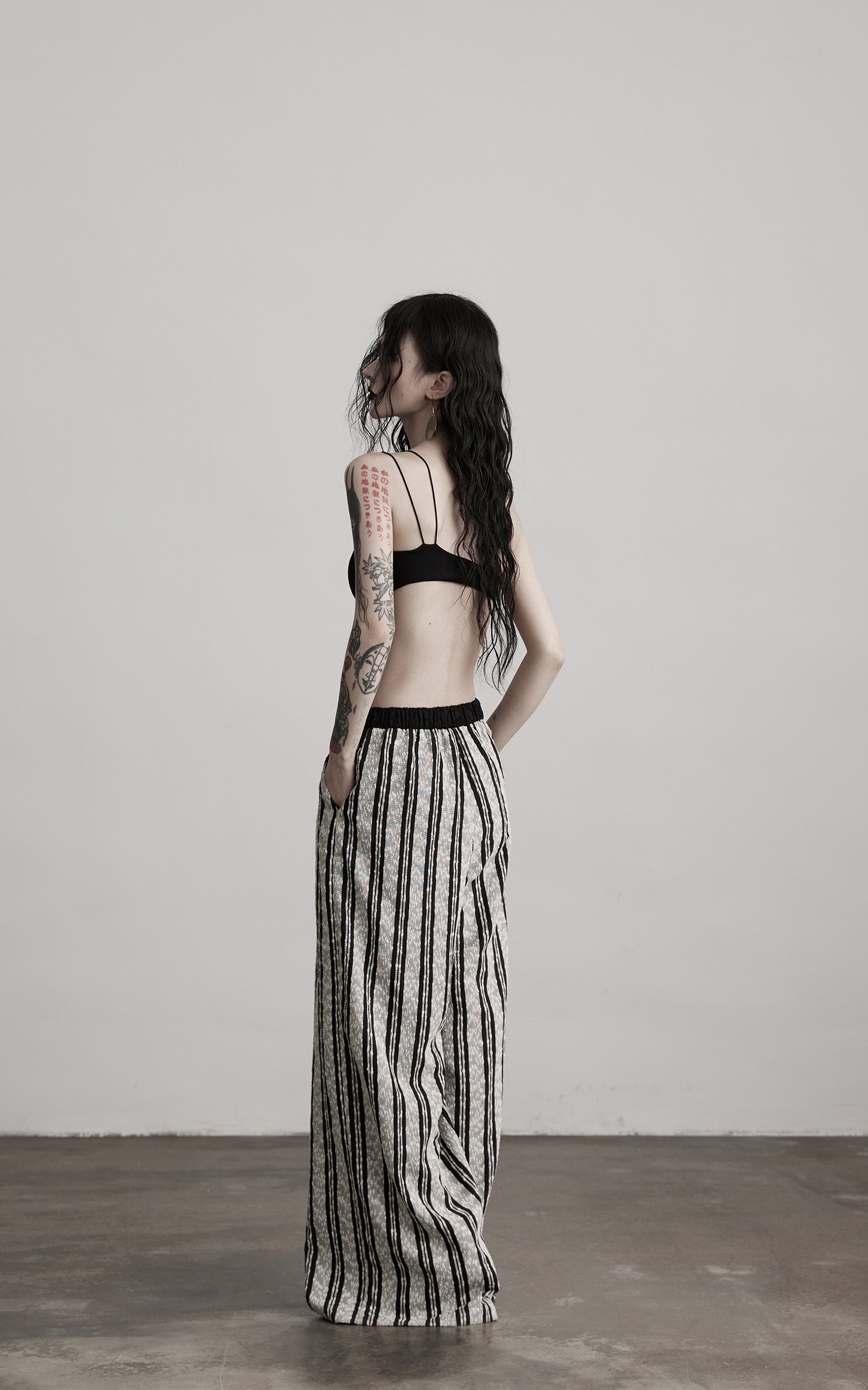 INDULGE Lace Strapless Crop Top with Beaded Halter Detail