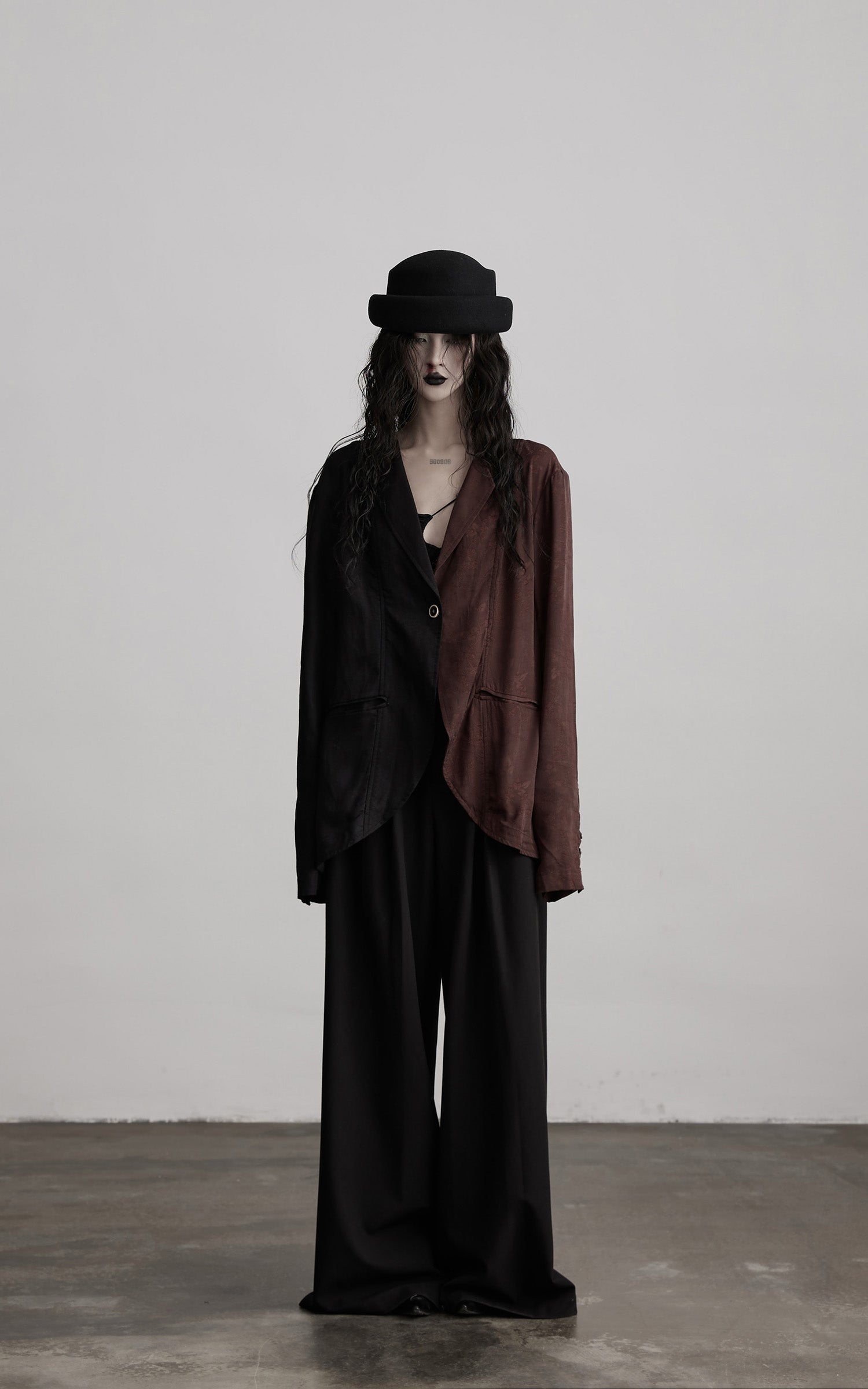 INDULGE Wide Leg Pleated Trousers with Structured Waistband