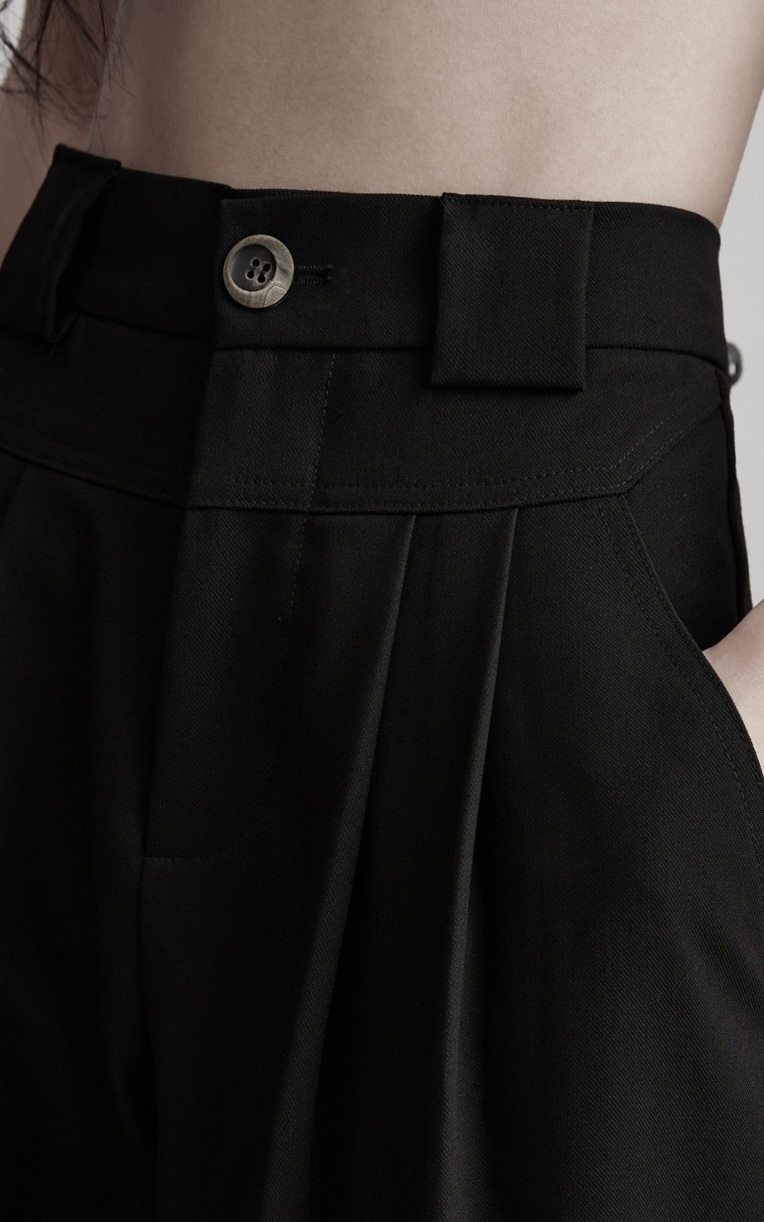 INDULGE Wide Leg Pleated Trousers with Structured Waistband