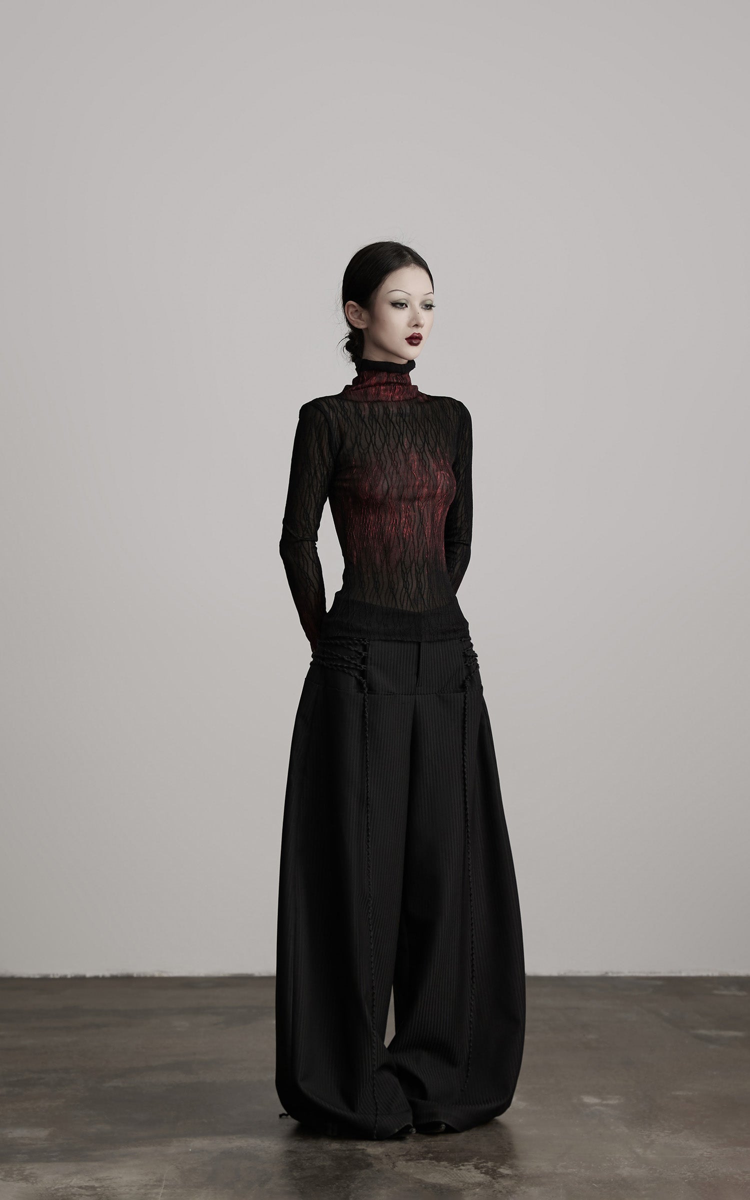 INDULGE Wide Leg Trousers with Braided Detail