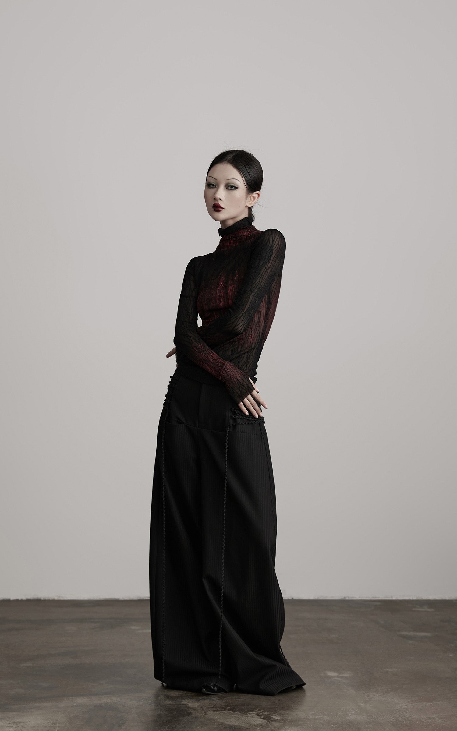INDULGE Wide Leg Trousers with Braided Detail