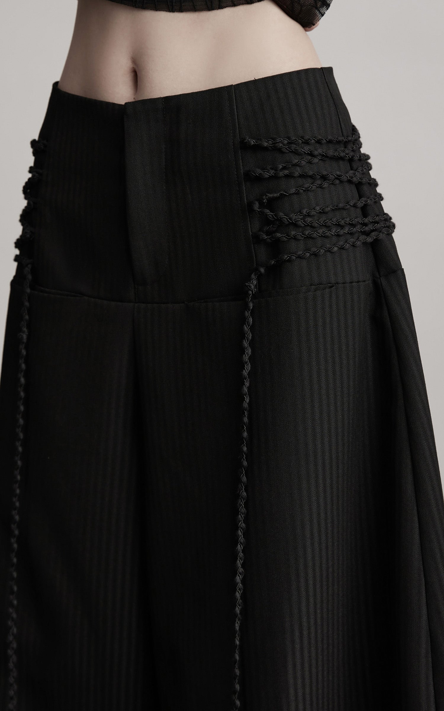 INDULGE Wide Leg Trousers with Braided Detail