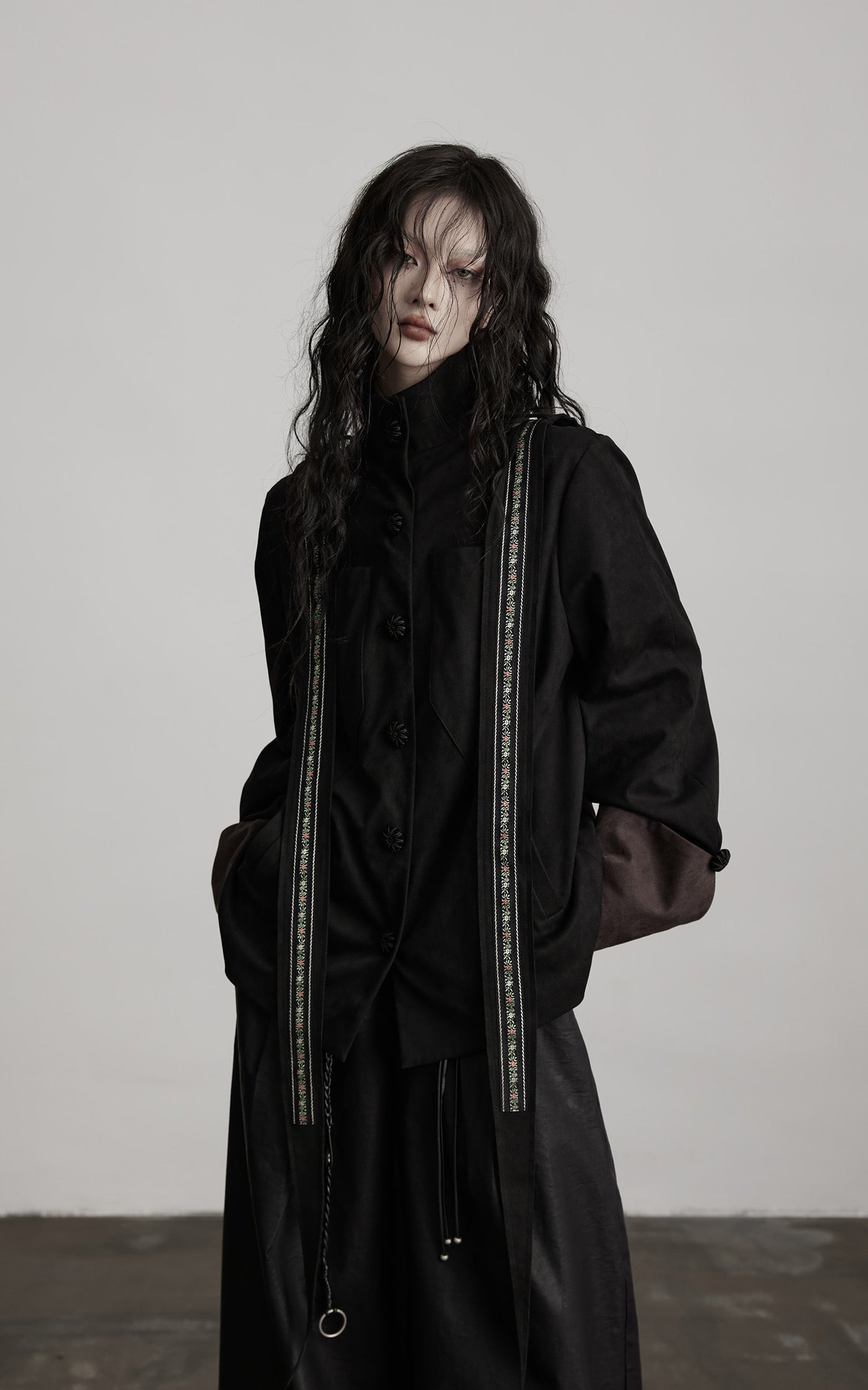 INDULGE Embroidered Strap Detail Jacket