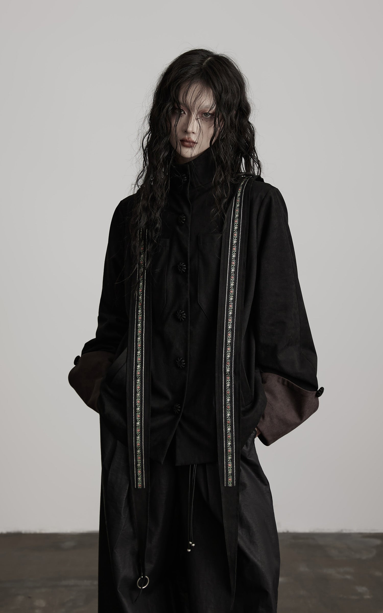 INDULGE Embroidered Strap Detail Jacket