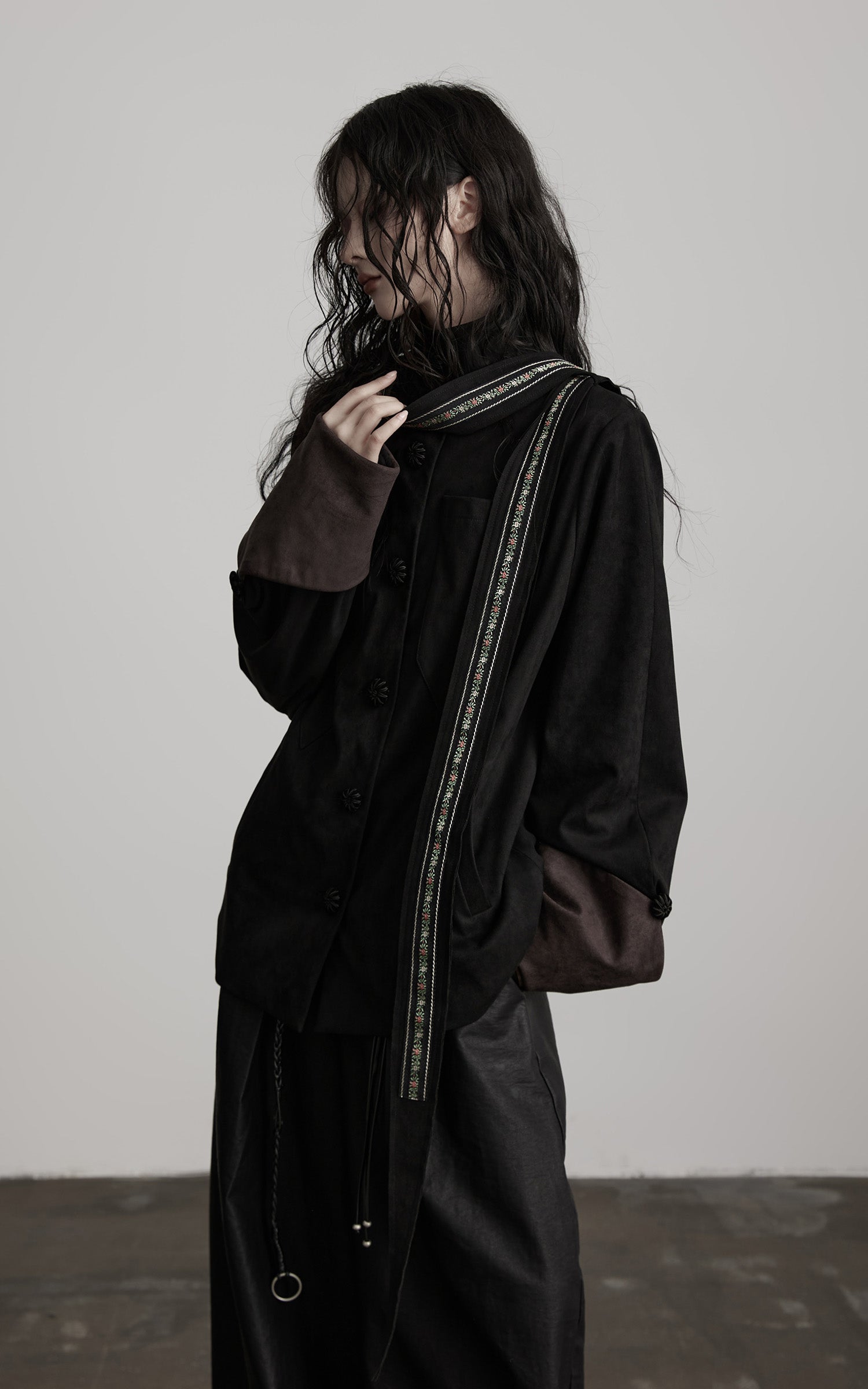 INDULGE Embroidered Strap Detail Jacket