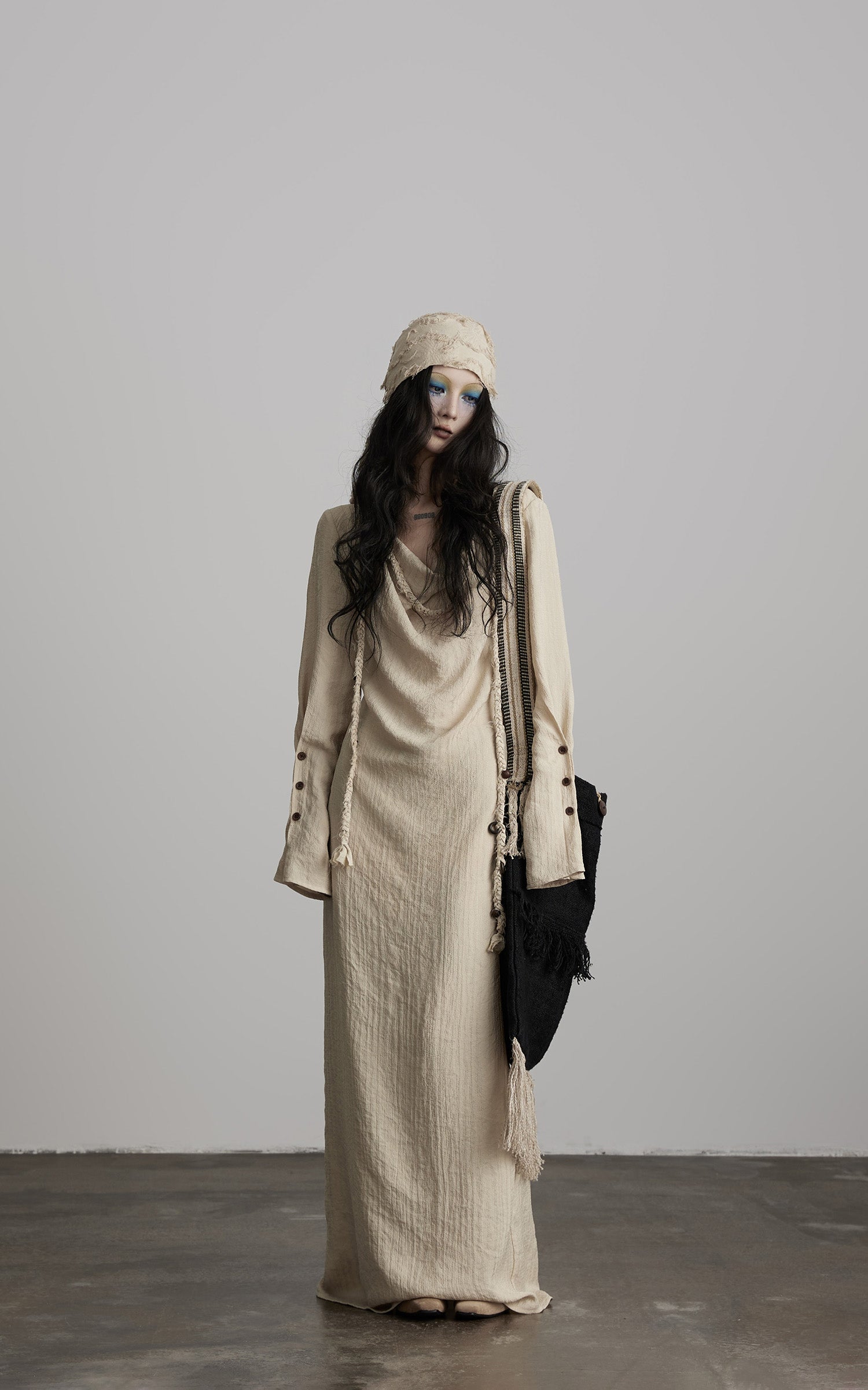 INDULGE Textured Draped Maxi Dress
