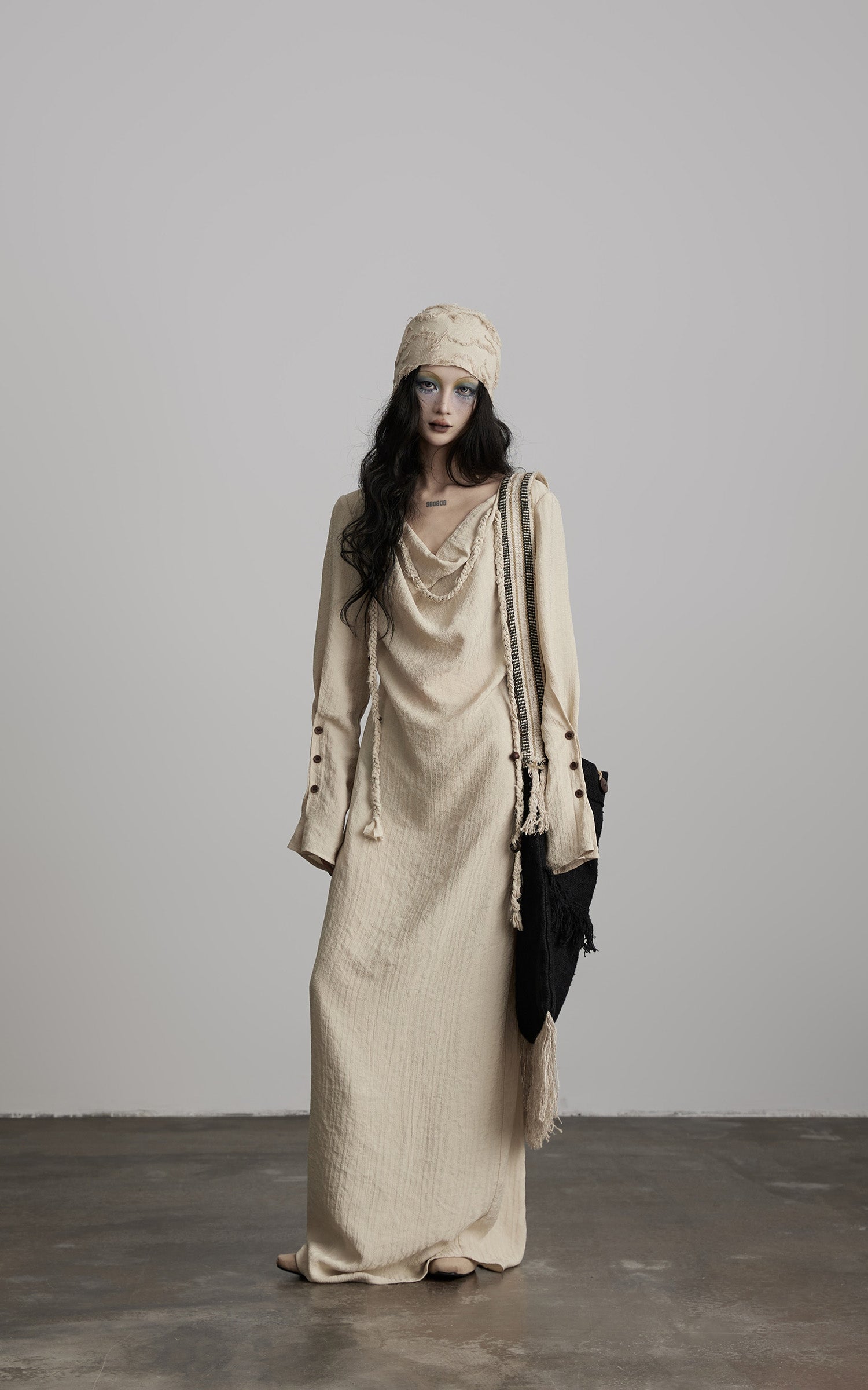 INDULGE Textured Draped Maxi Dress