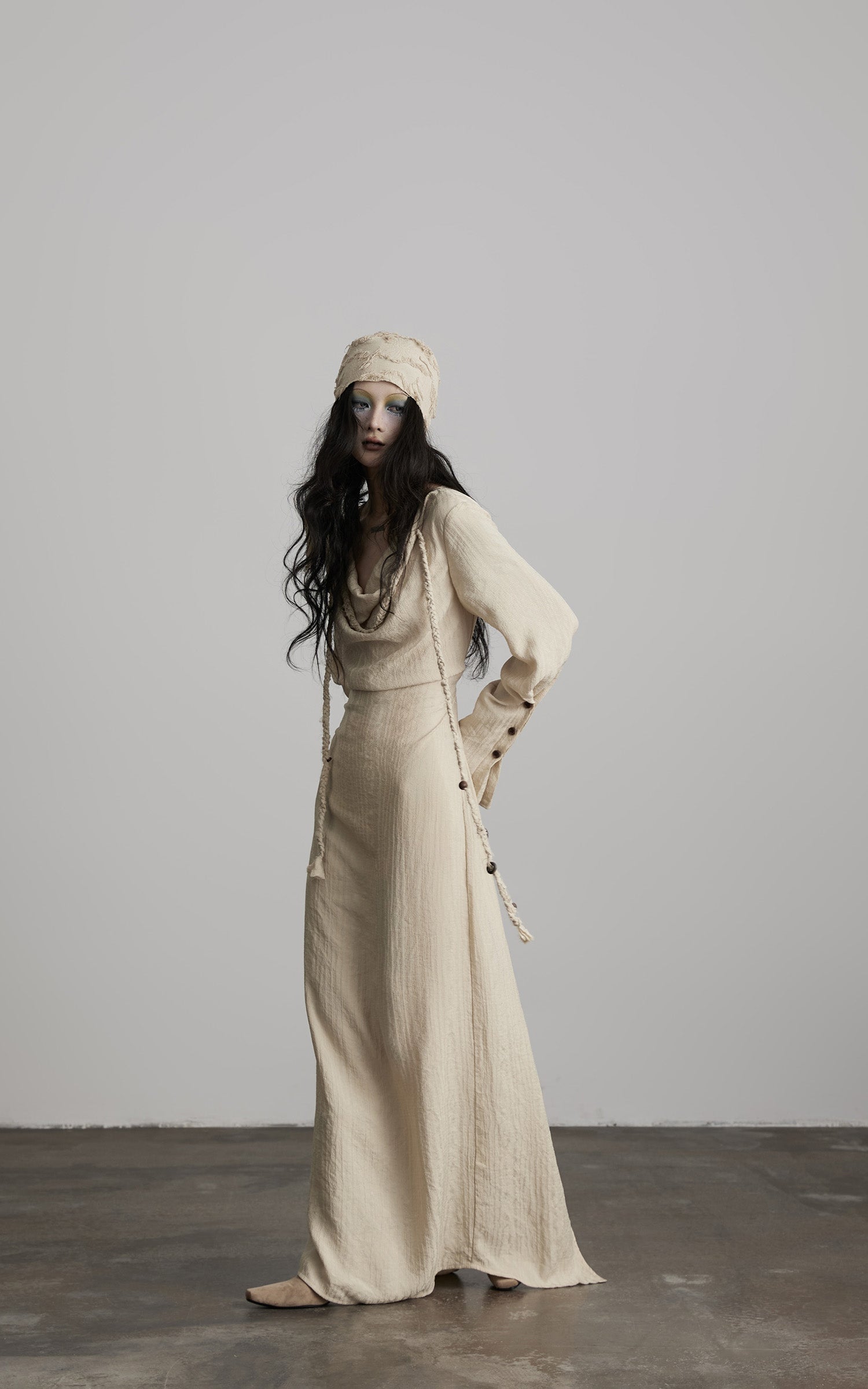INDULGE Textured Draped Maxi Dress