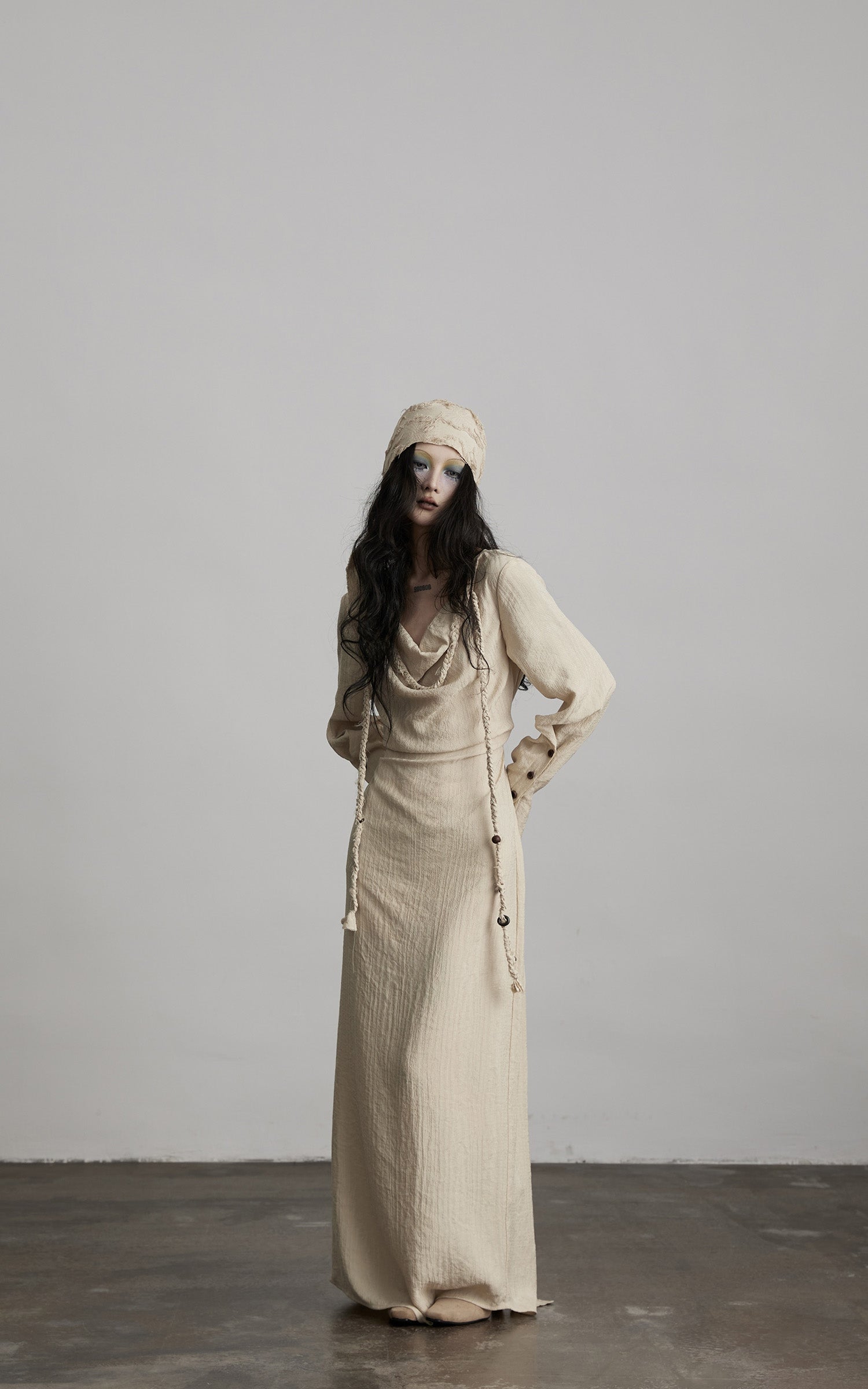 INDULGE Textured Draped Maxi Dress