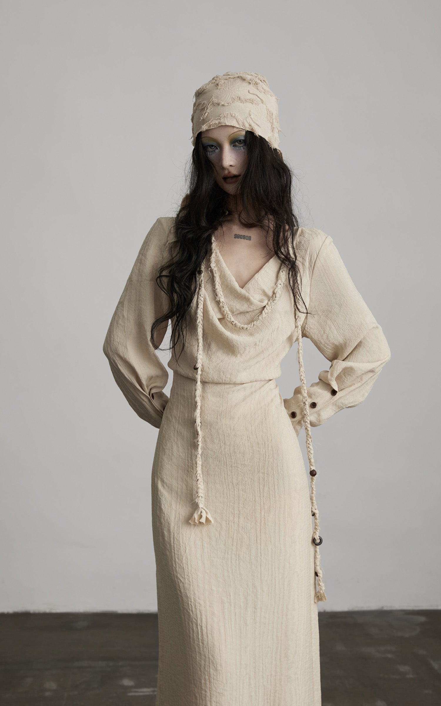 INDULGE Textured Draped Maxi Dress
