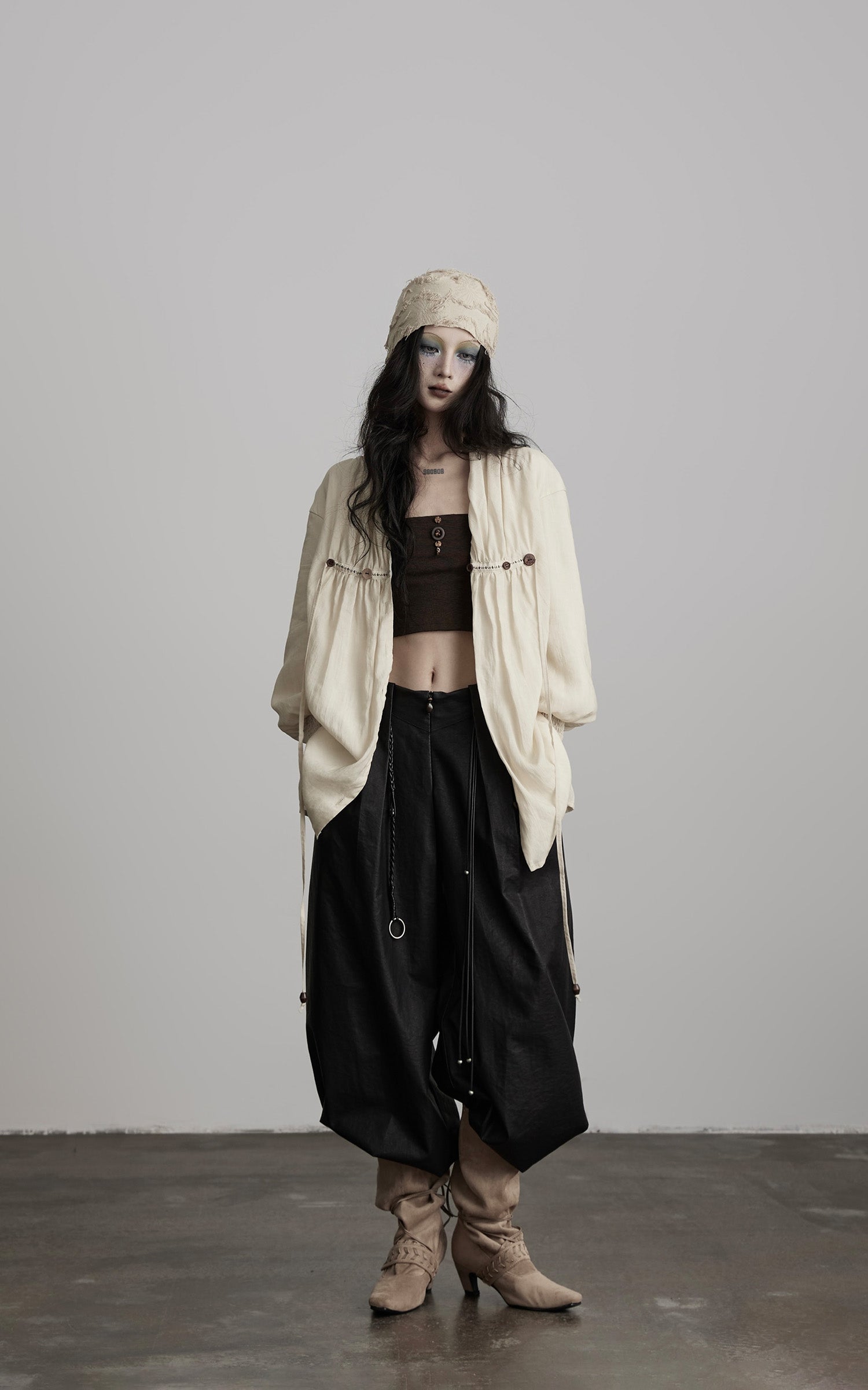 INDULGE Relaxed Pleated Shirt Jacket