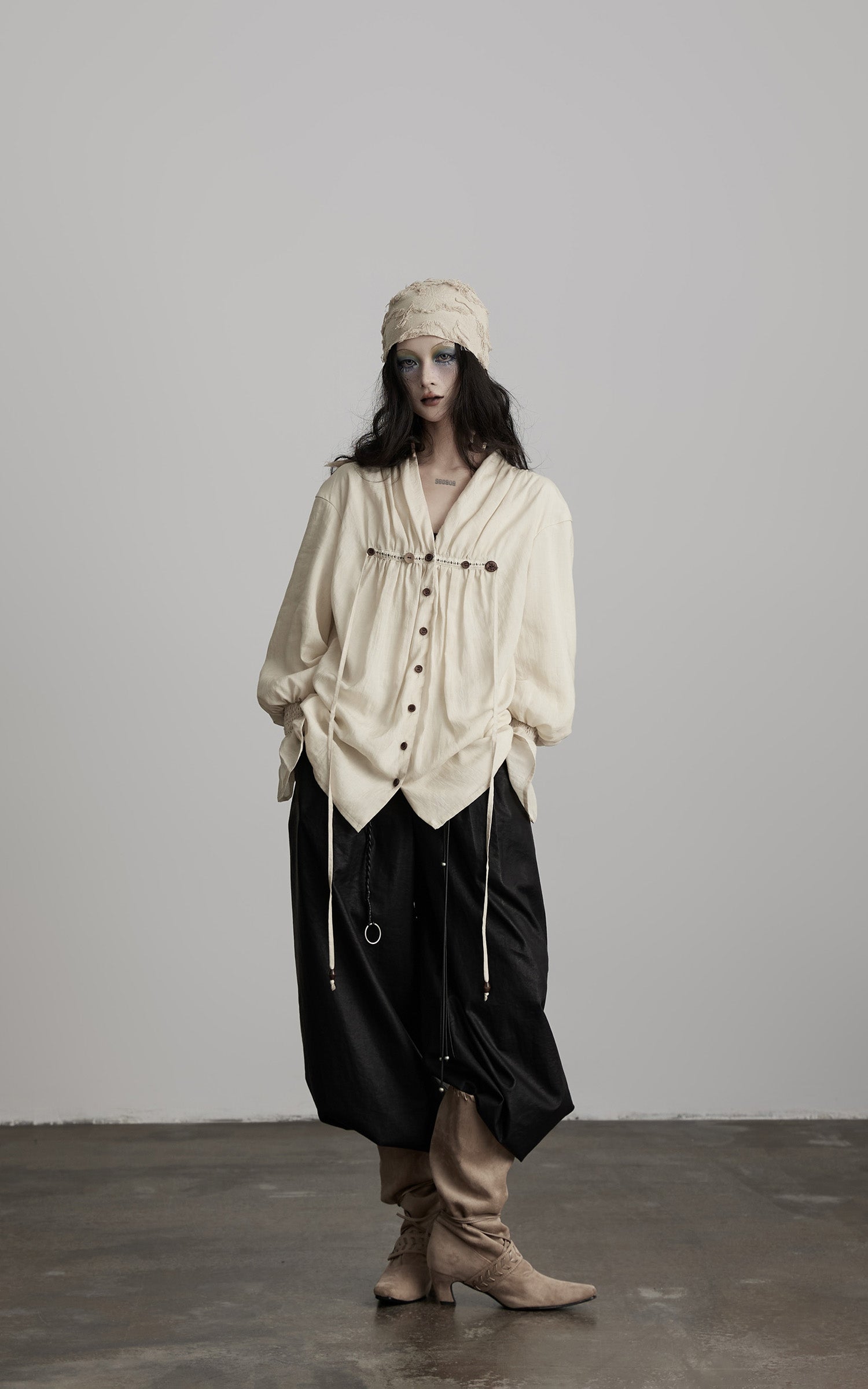 INDULGE Relaxed Pleated Shirt Jacket