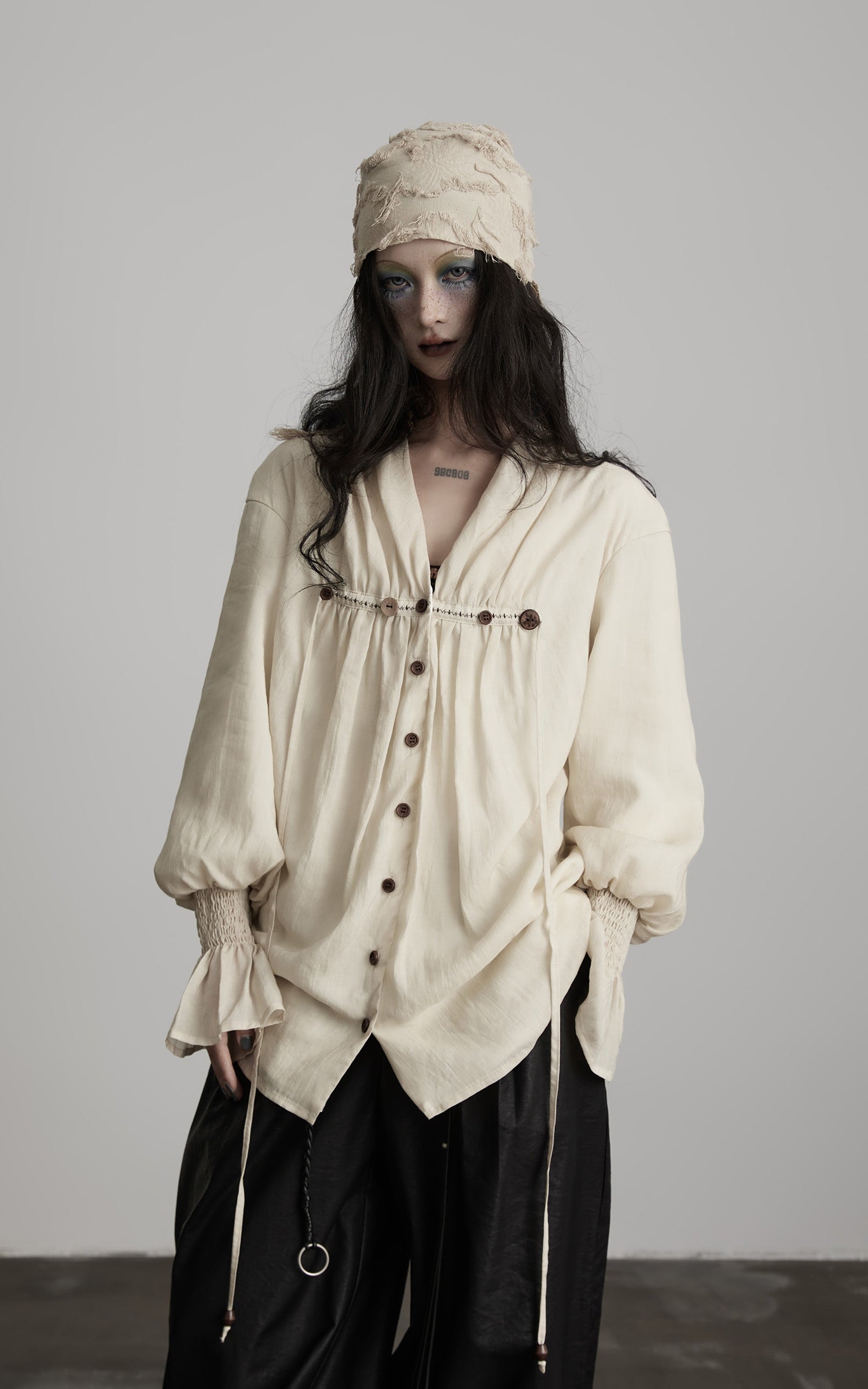INDULGE Relaxed Pleated Shirt Jacket
