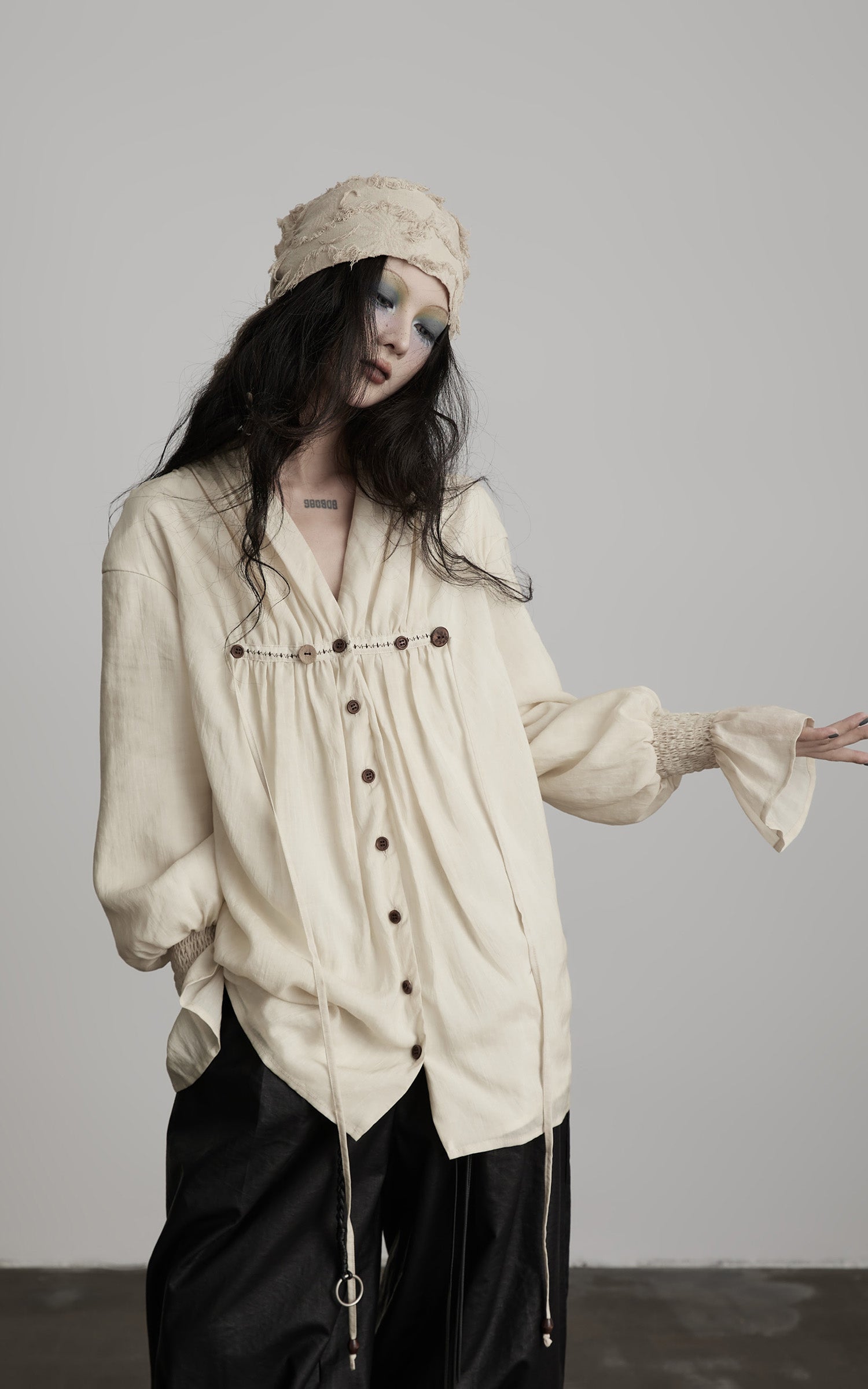 INDULGE Relaxed Pleated Shirt Jacket