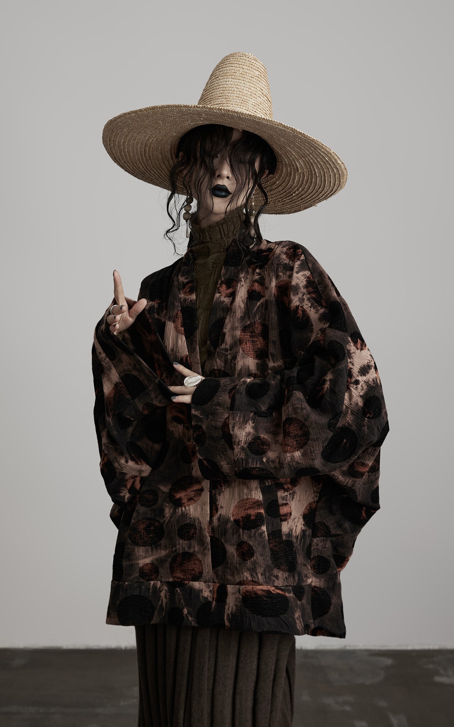 INDULGE Oversized Patterned Jacquard Coat
