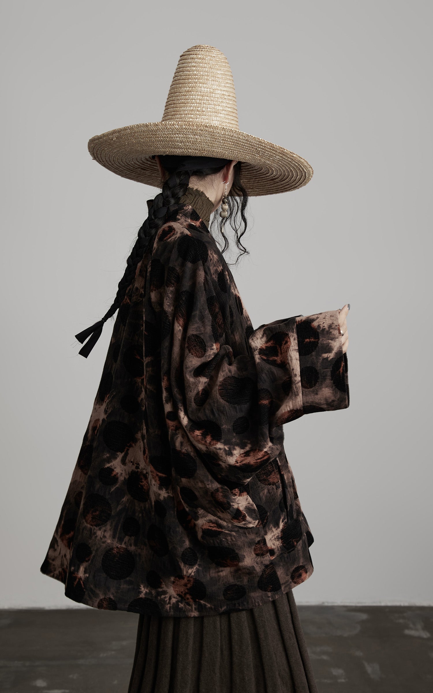INDULGE Oversized Patterned Jacquard Coat