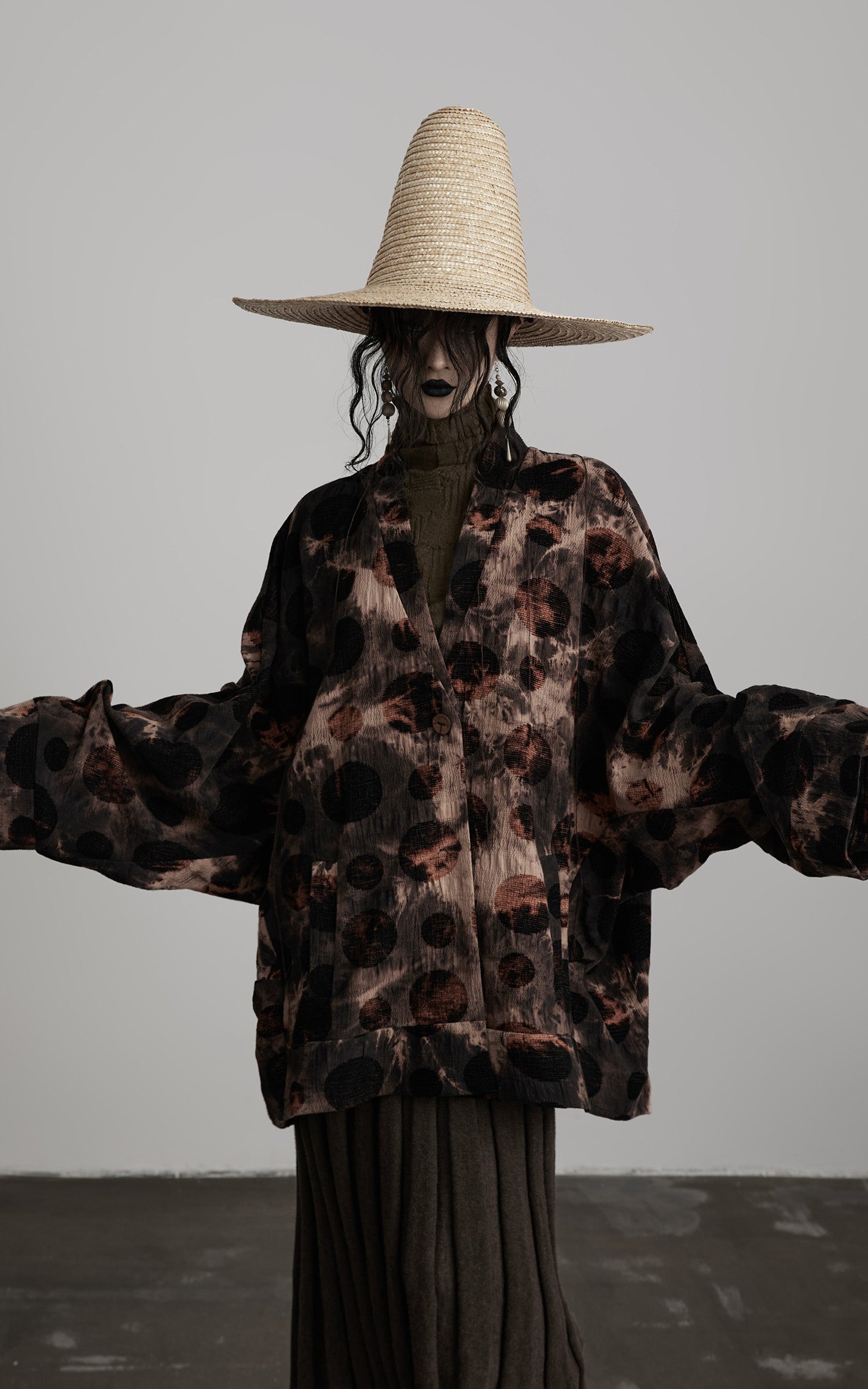 INDULGE Oversized Patterned Jacquard Coat