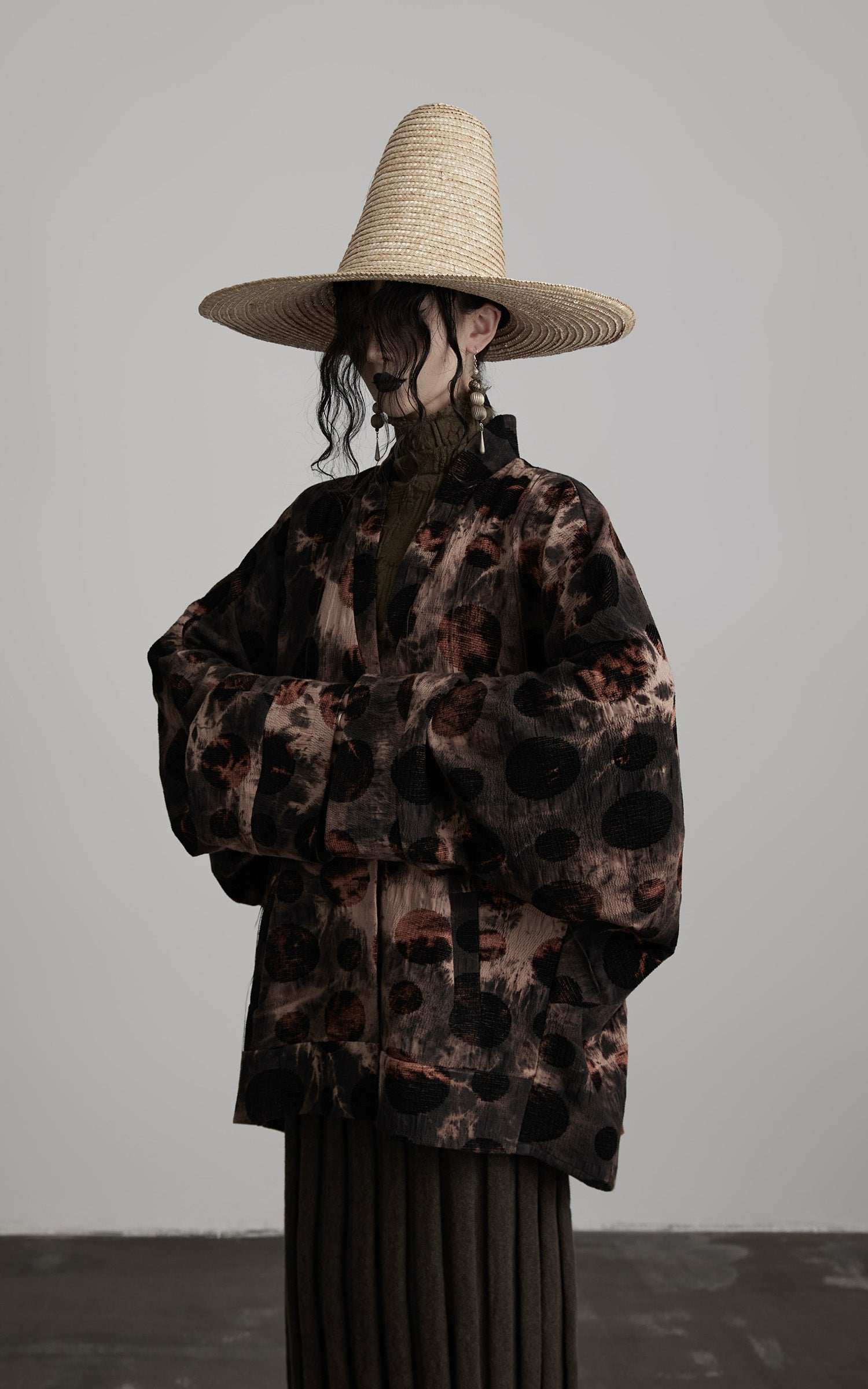 INDULGE Oversized Patterned Jacquard Coat