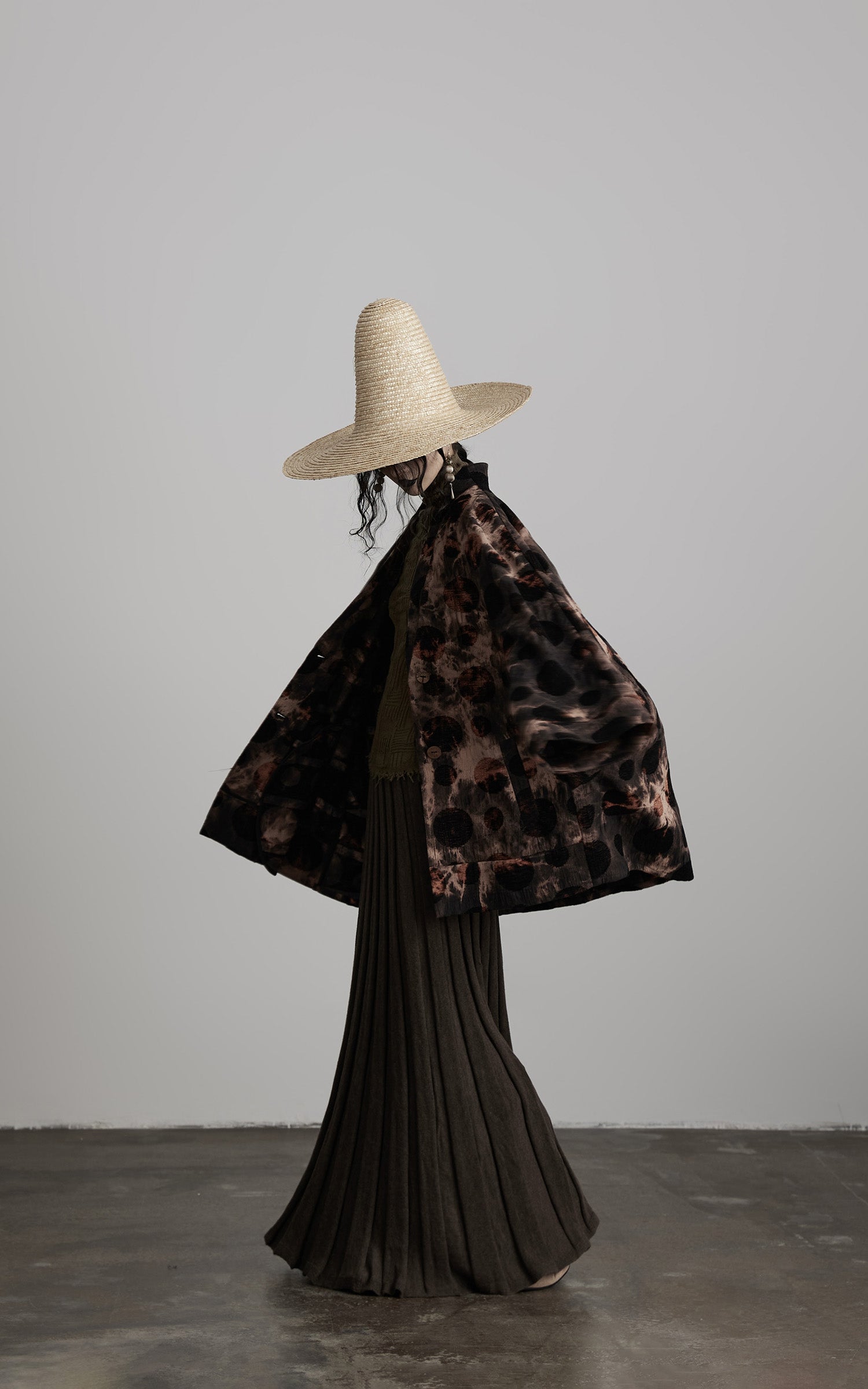 INDULGE Oversized Patterned Jacquard Coat