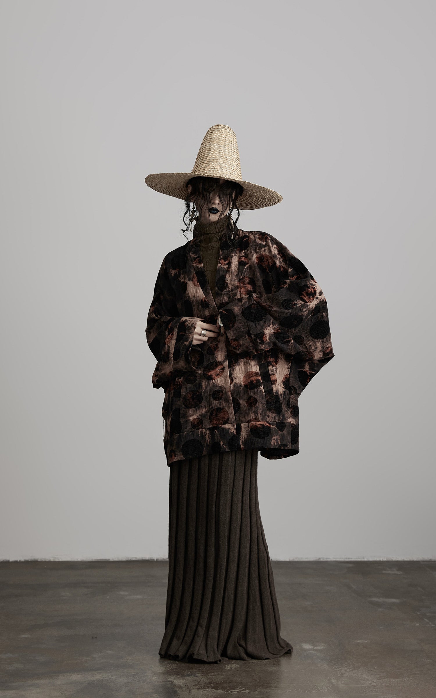 INDULGE Oversized Patterned Jacquard Coat