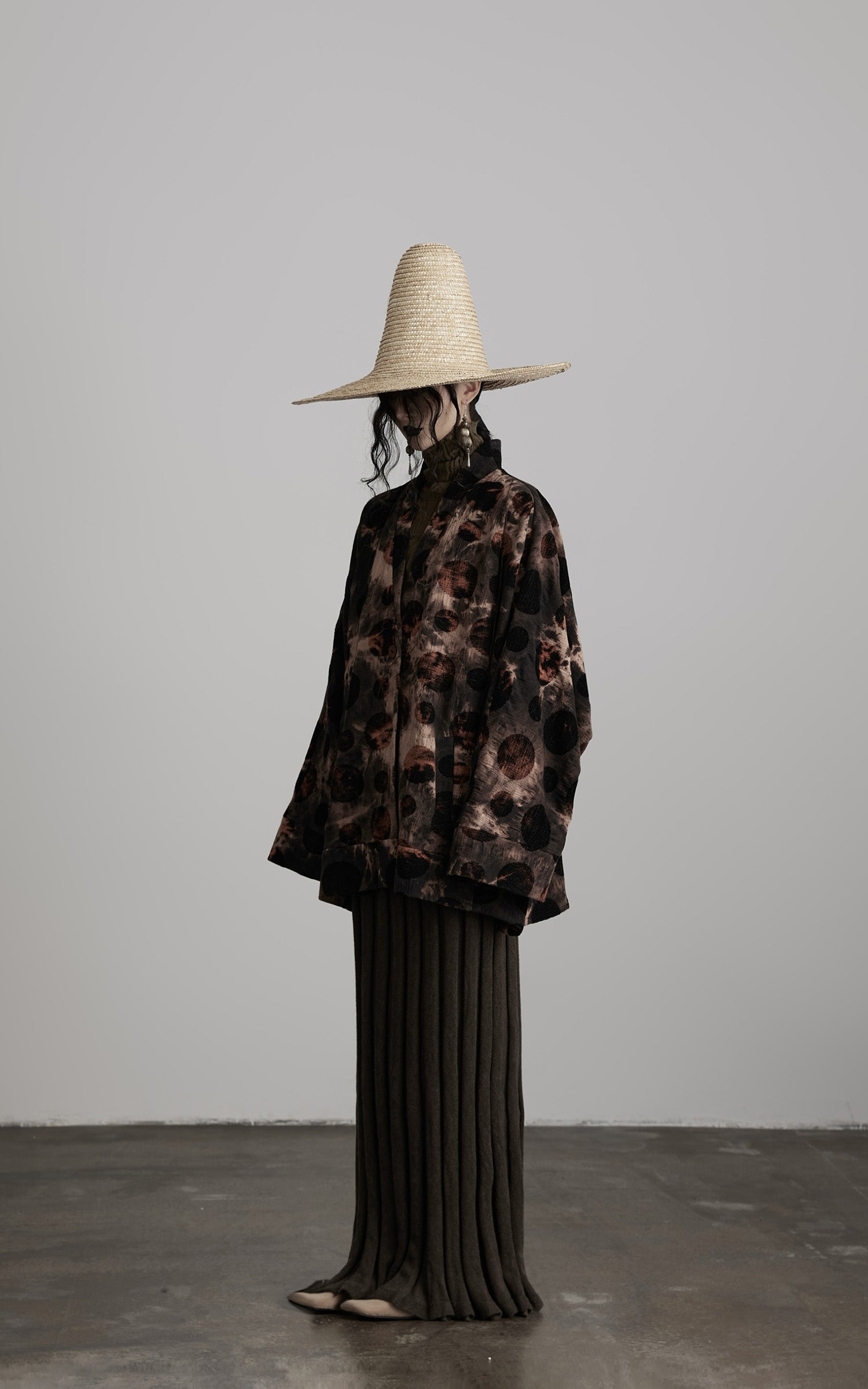 INDULGE Oversized Patterned Jacquard Coat