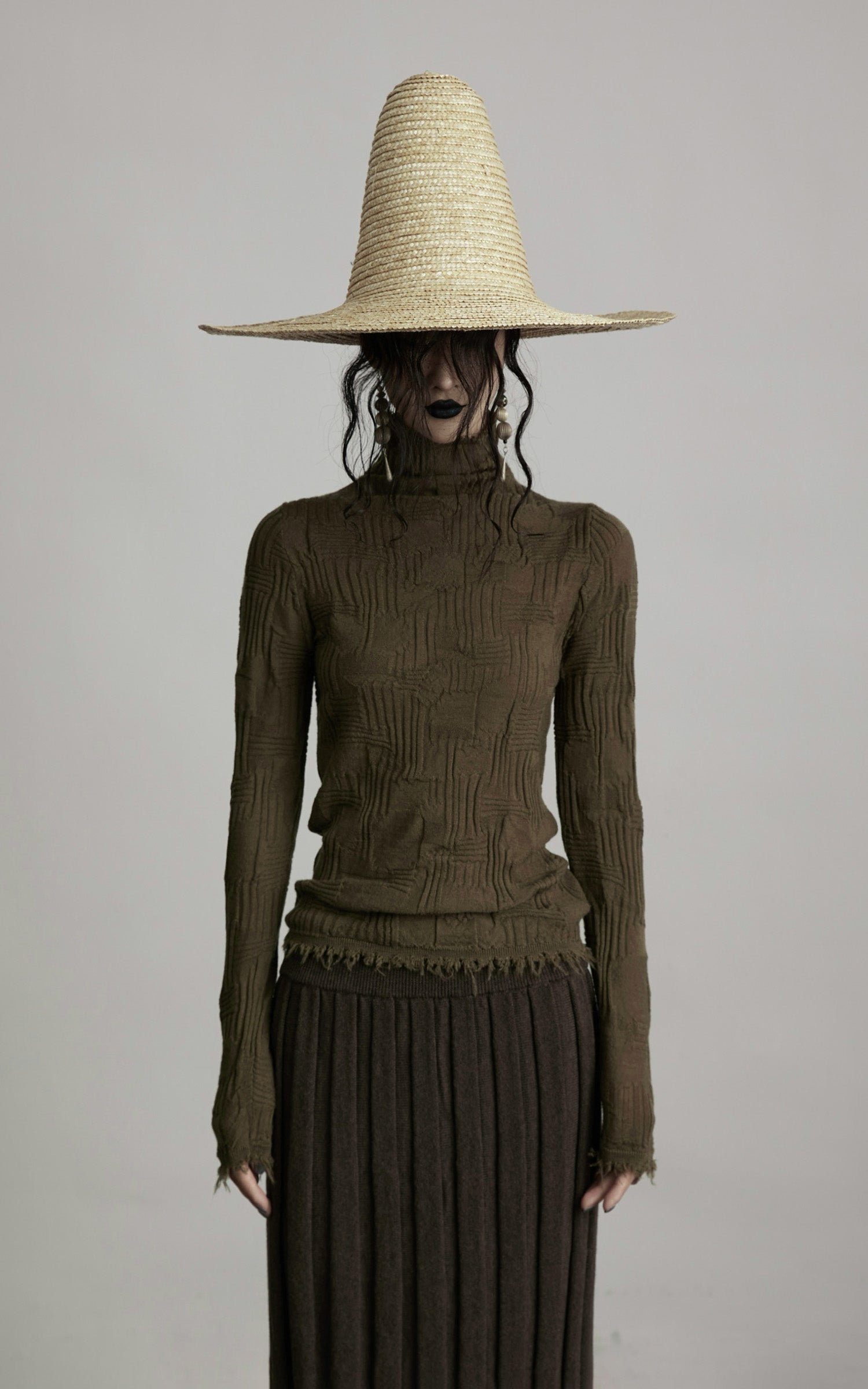 INDULGE Textured Distressed Knit Top