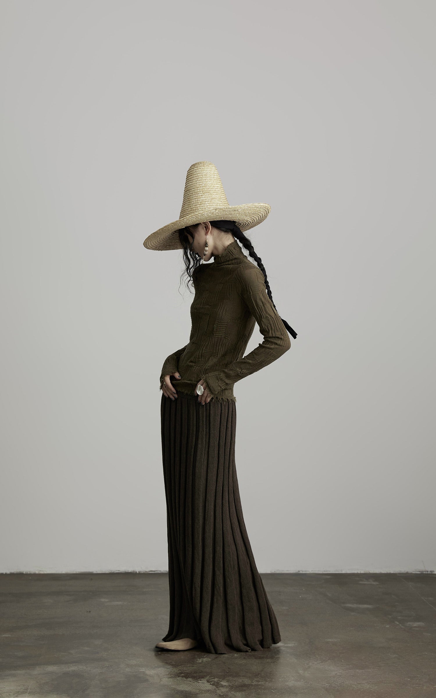 INDULGE Textured Distressed Knit Top