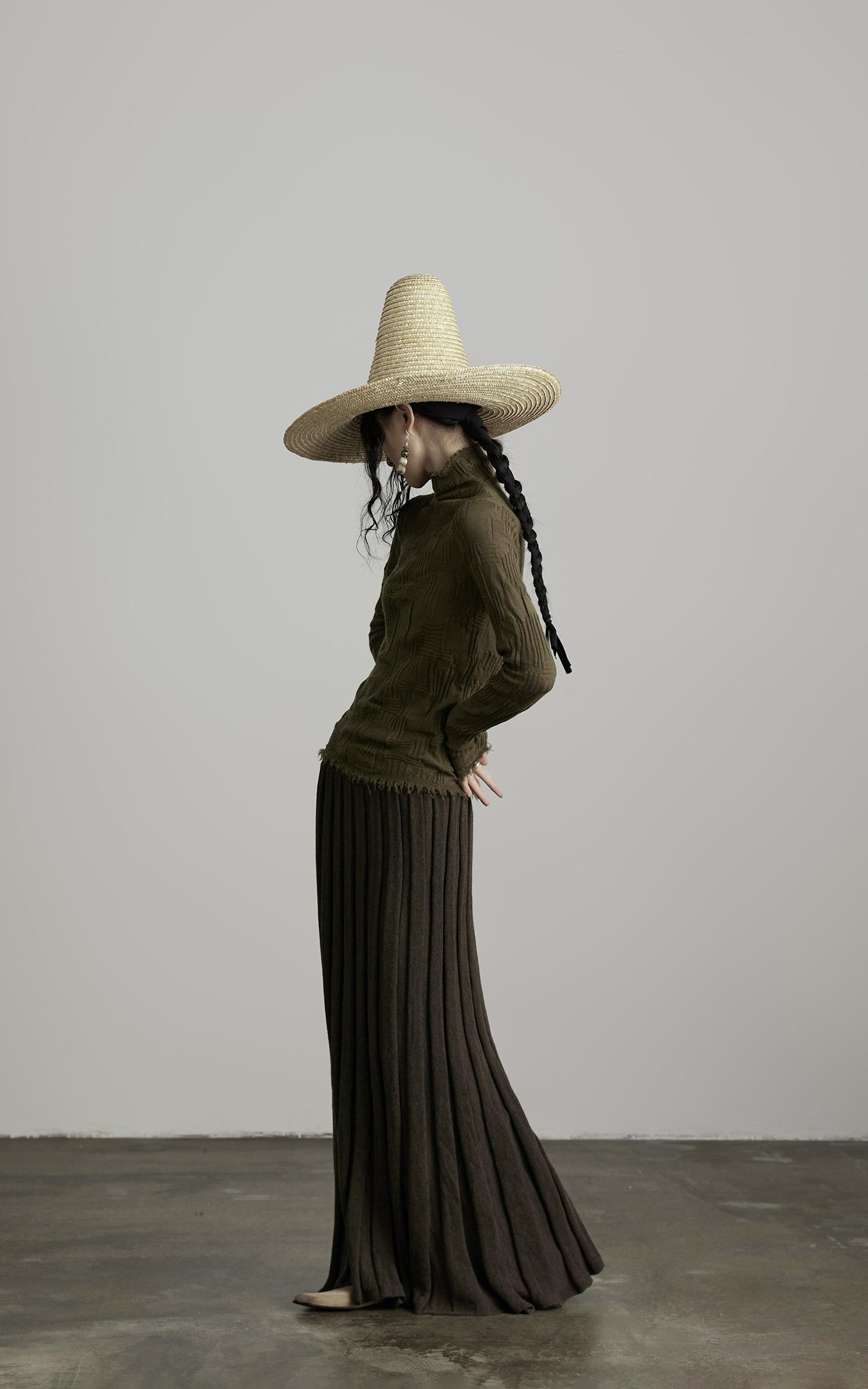 INDULGE Textured Distressed Knit Top