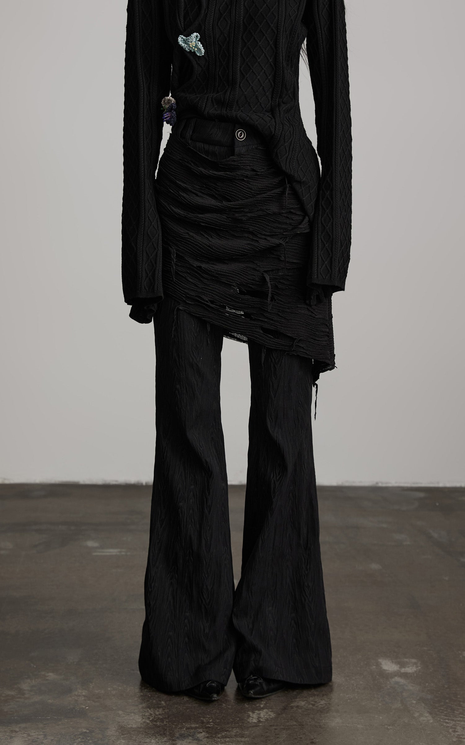 INDULGE Deconstructed Layered Wide-Leg Pants