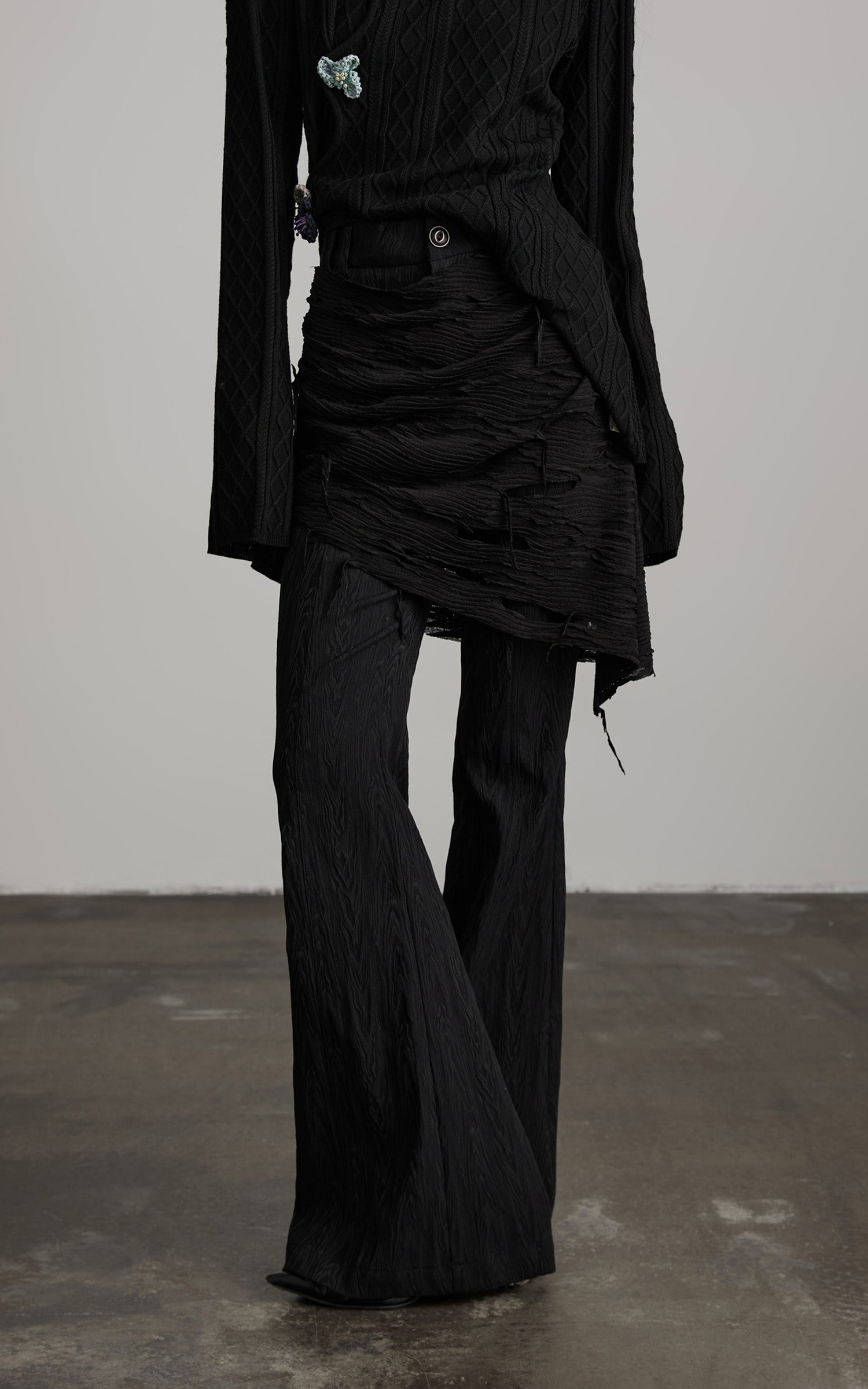 INDULGE Deconstructed Layered Wide-Leg Pants