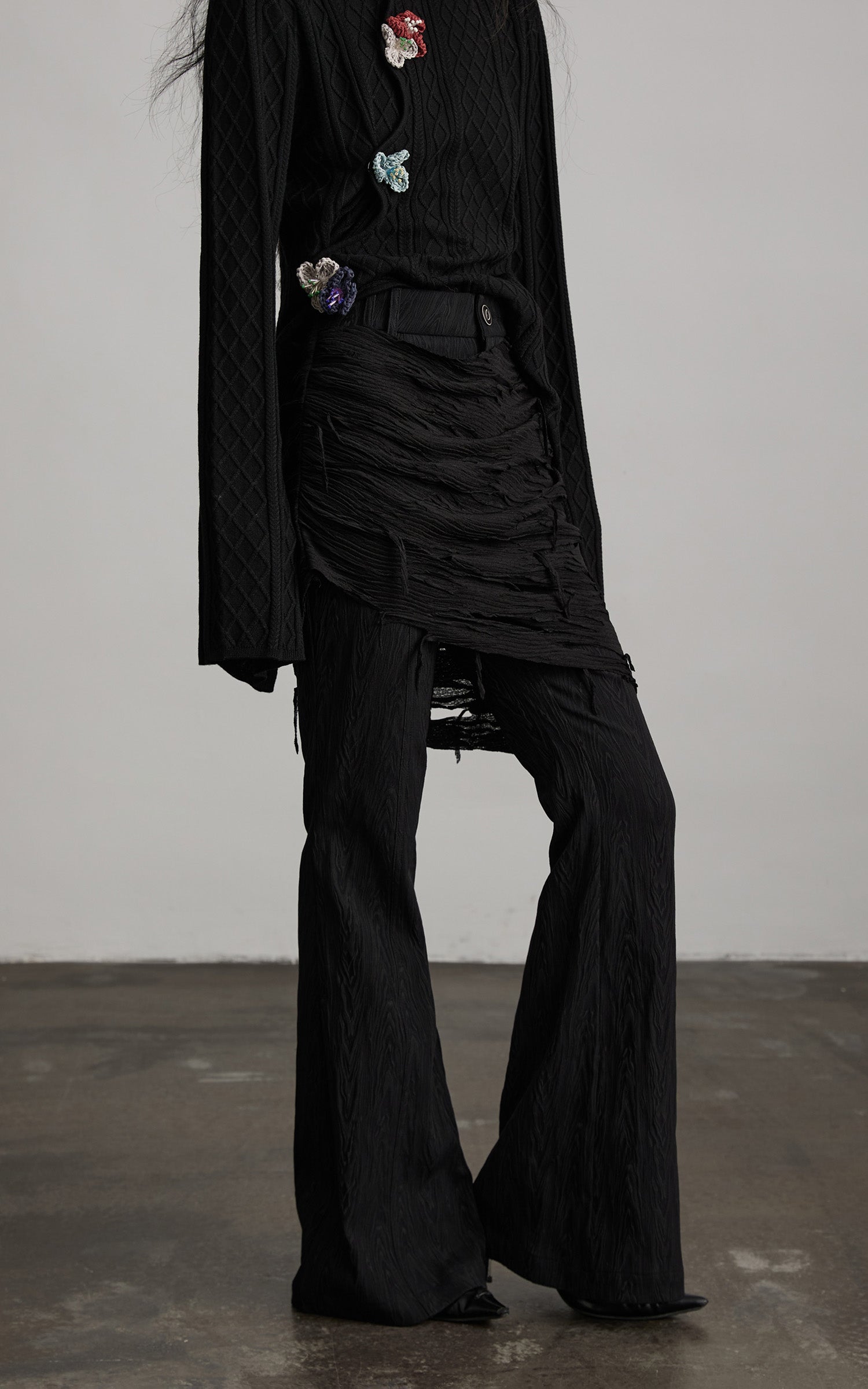 INDULGE Deconstructed Layered Wide-Leg Pants