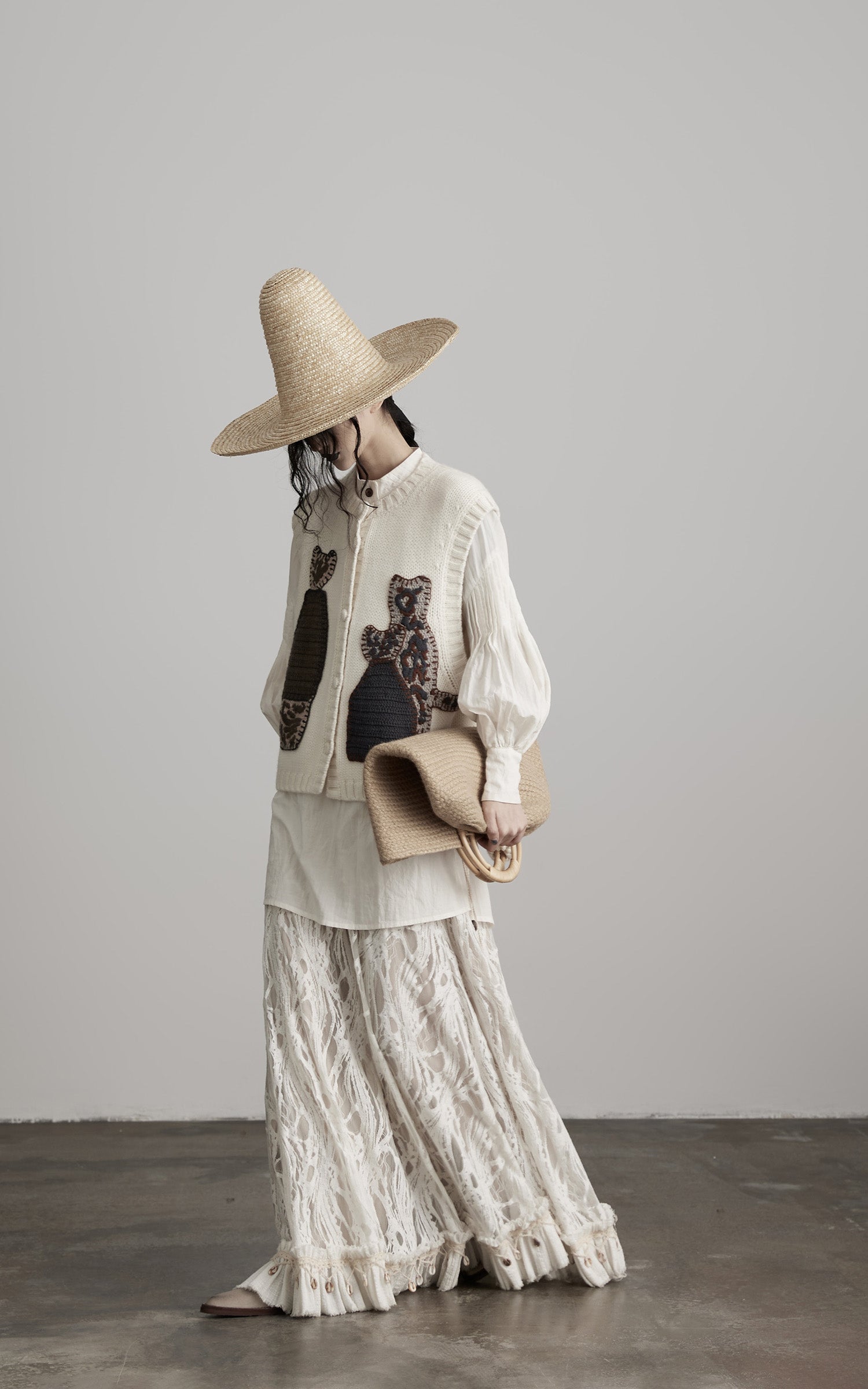 INDULGE Hand-Crocheted Pattern Knit Vest