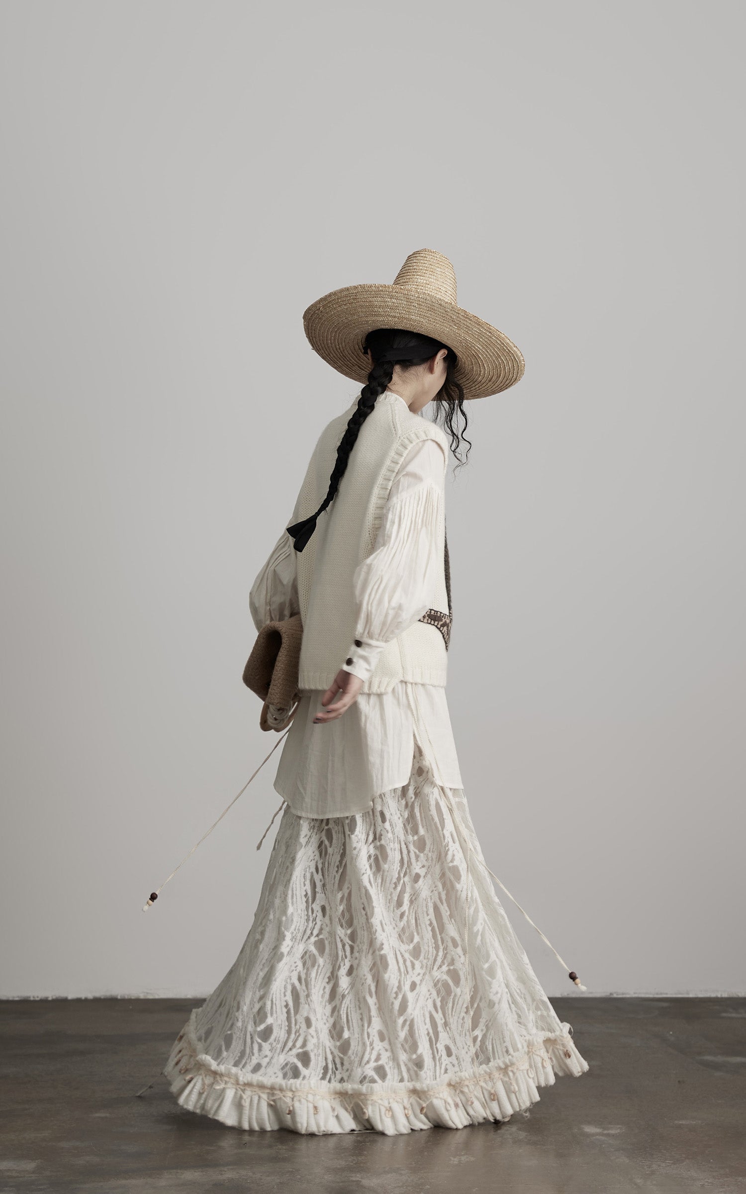 INDULGE Hand-Crocheted Pattern Knit Vest