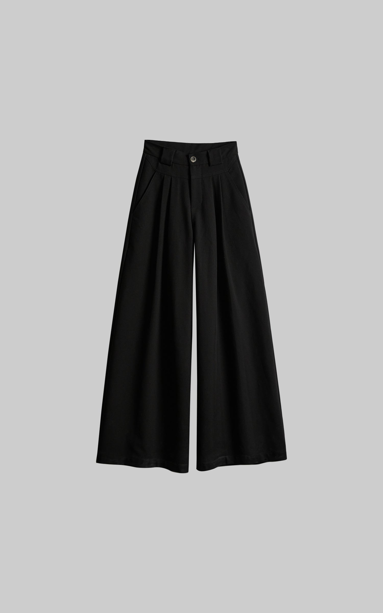 INDULGE Wide Leg Pleated Trousers with Structured Waistband