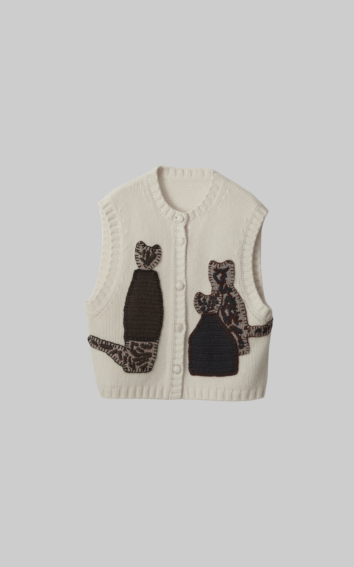 INDULGE Hand-Crocheted Pattern Knit Vest