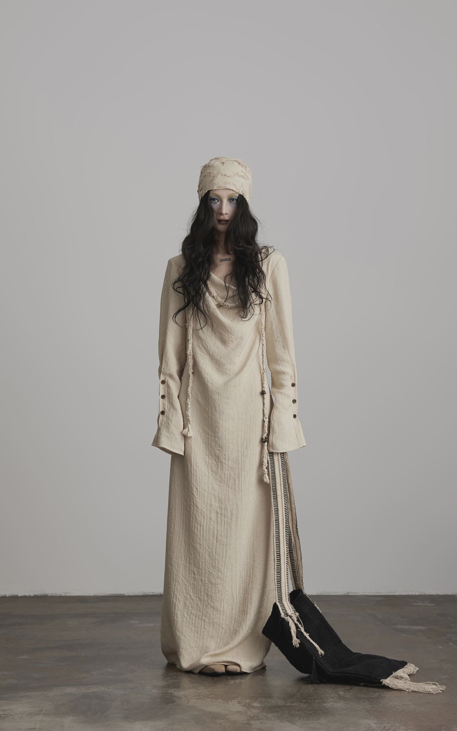 Load video: INDULGE Textured Draped Maxi Dress