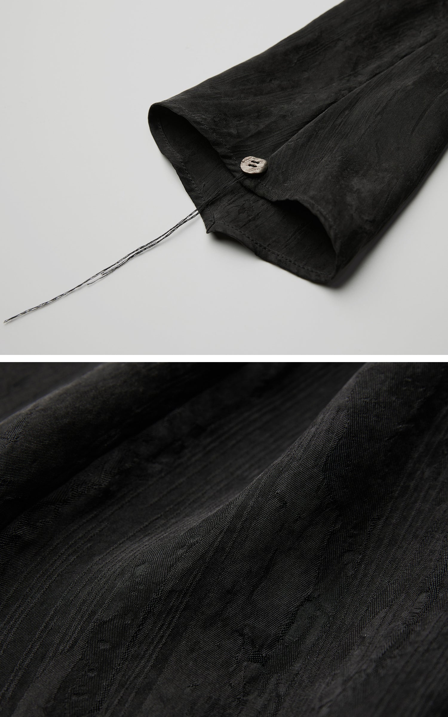 INDULGE Asymmetric Long Shirt Draped Textured Layer Deconstructed Minimal Design