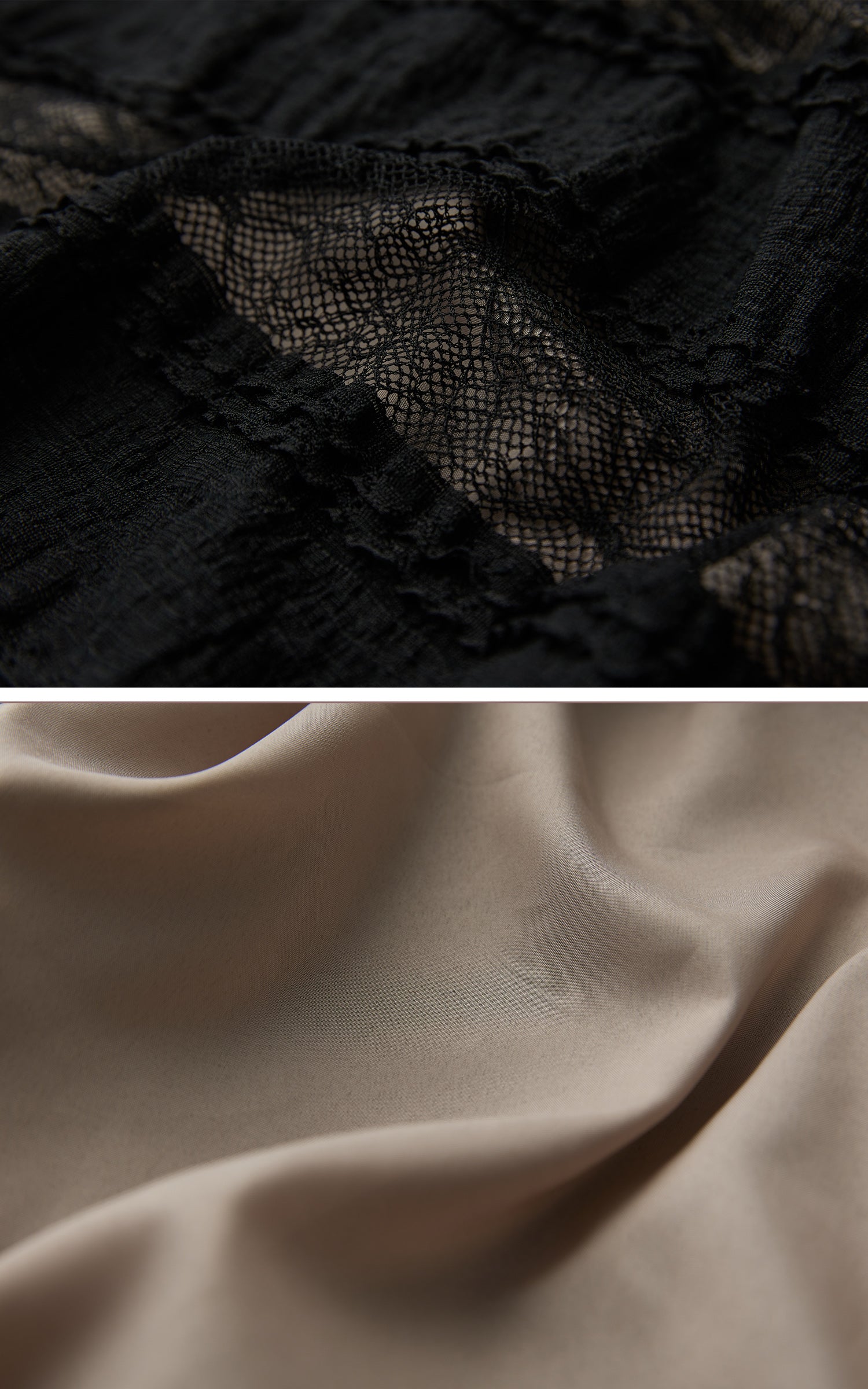 INDULGE Layered Sheer Drape Skirt with Lace Panels
