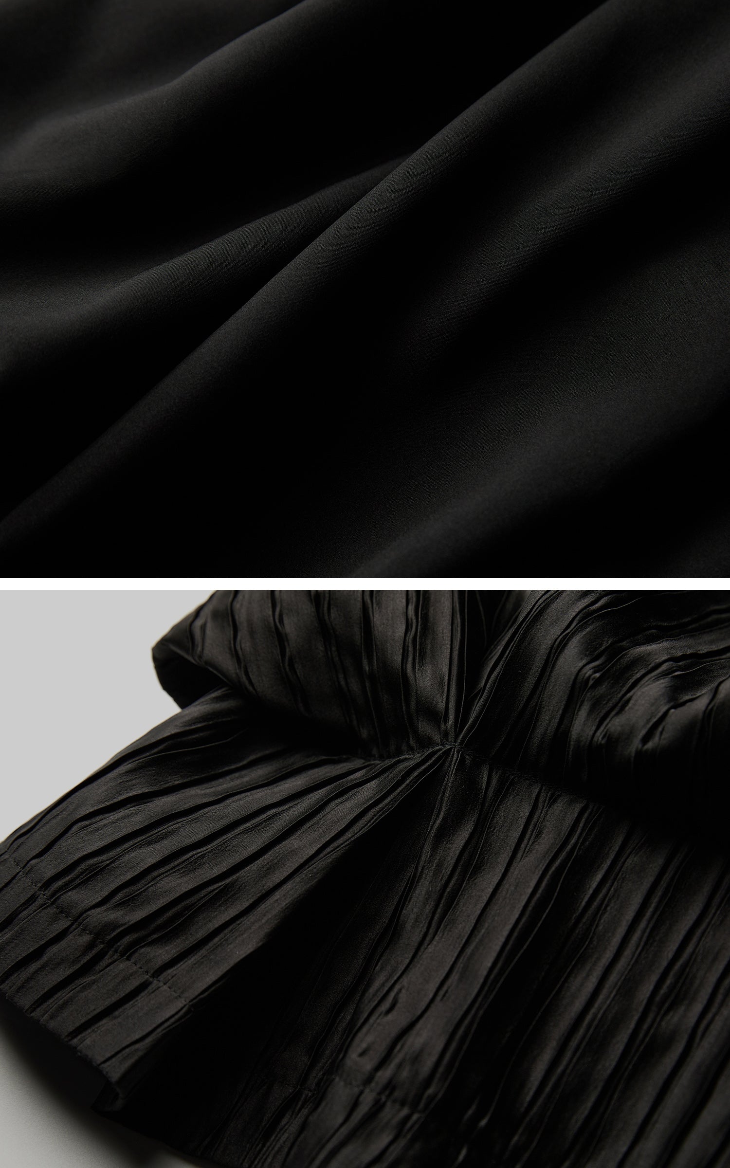 INDULGE Black Pleated Skirt Red Button Accents