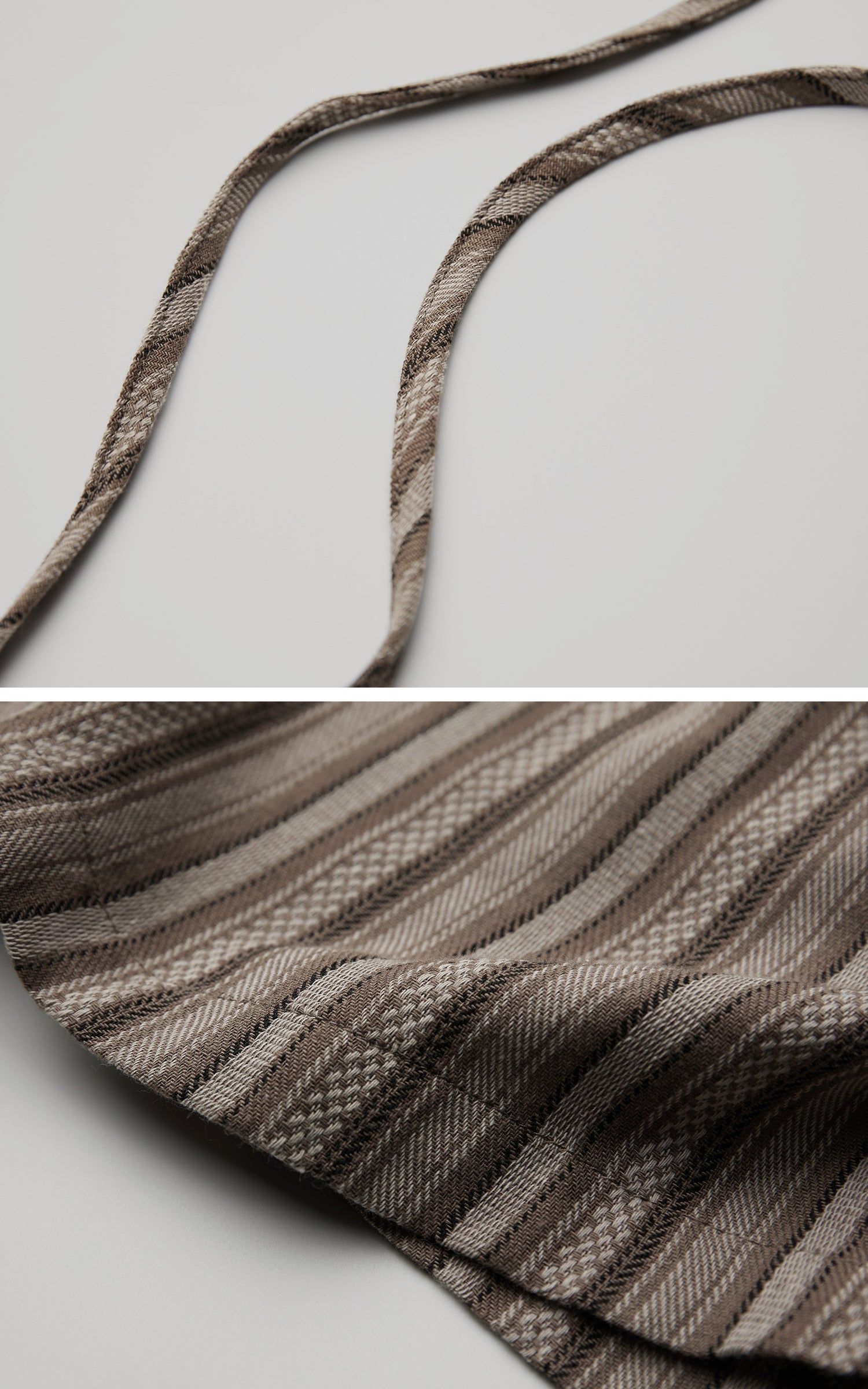 INDULGE Draped Asymmetric Wide-Leg Trousers in Textured Stripe