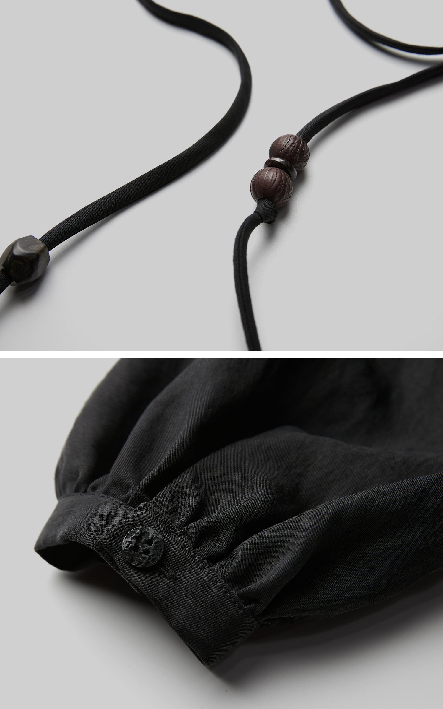 INDULGE Textured Jacquard Shirt with High Collar and Ruched Hem