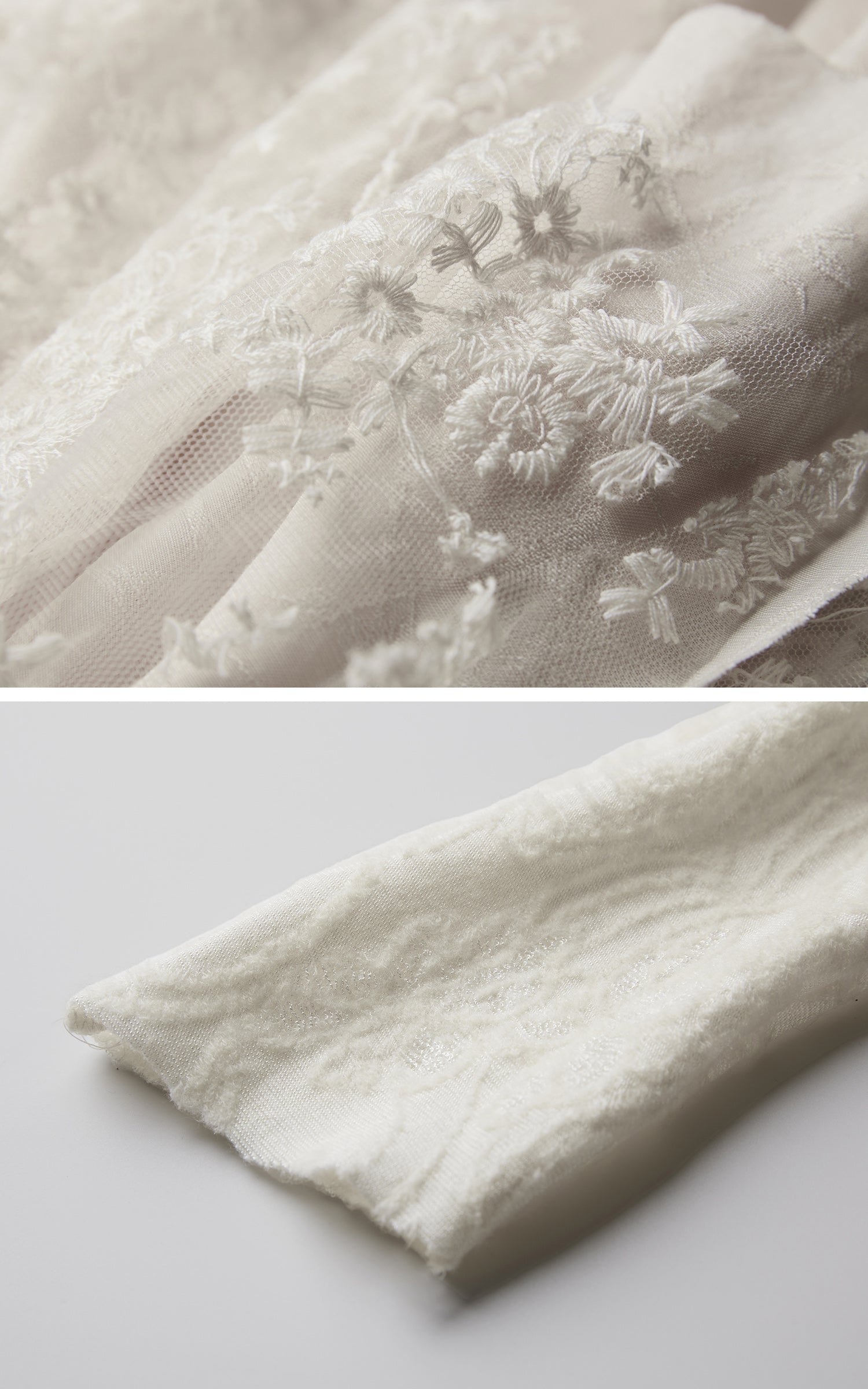 INDULGE Deconstructed Draped Top with Embroidered Lace Overlay