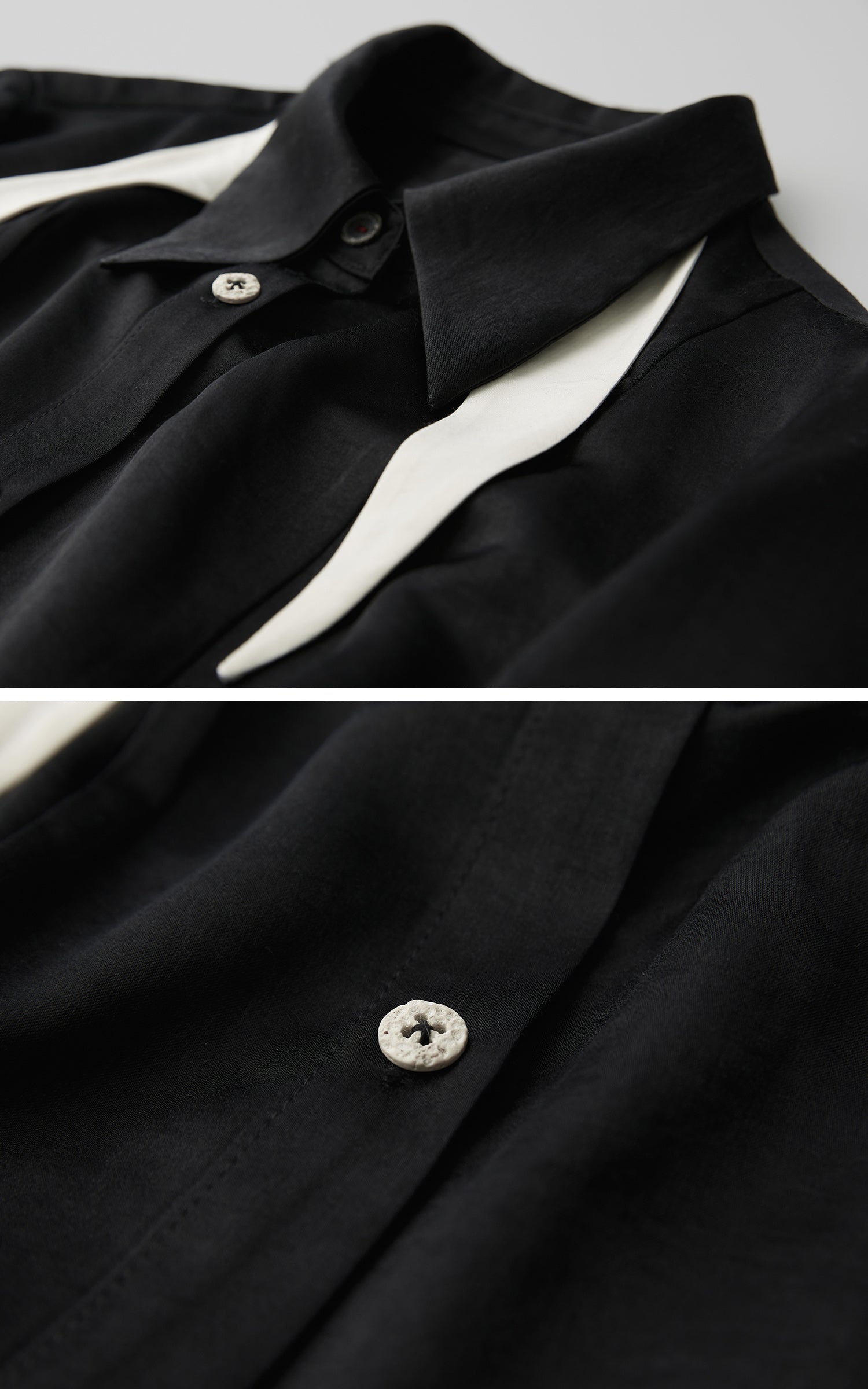 INDULGE Deconstructed Asymmetric Contrast Shirt