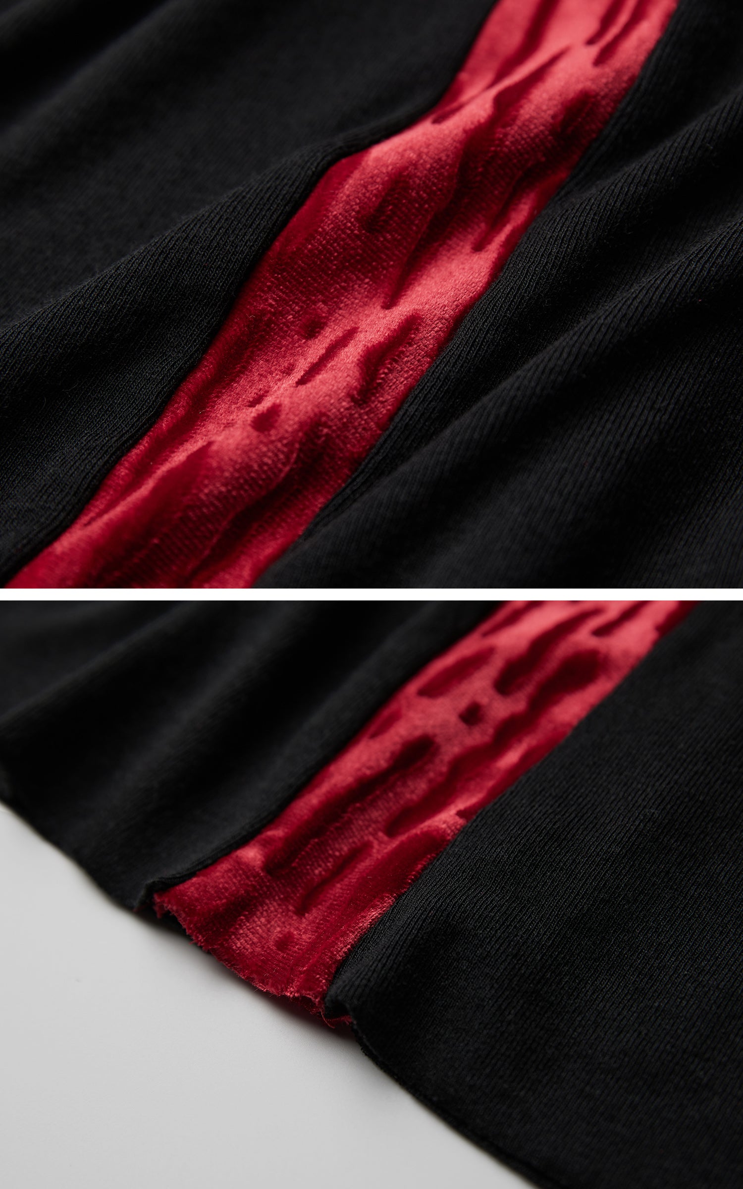 INDULGE Contrast Velvet Panel Long Sleeve T-Shirt