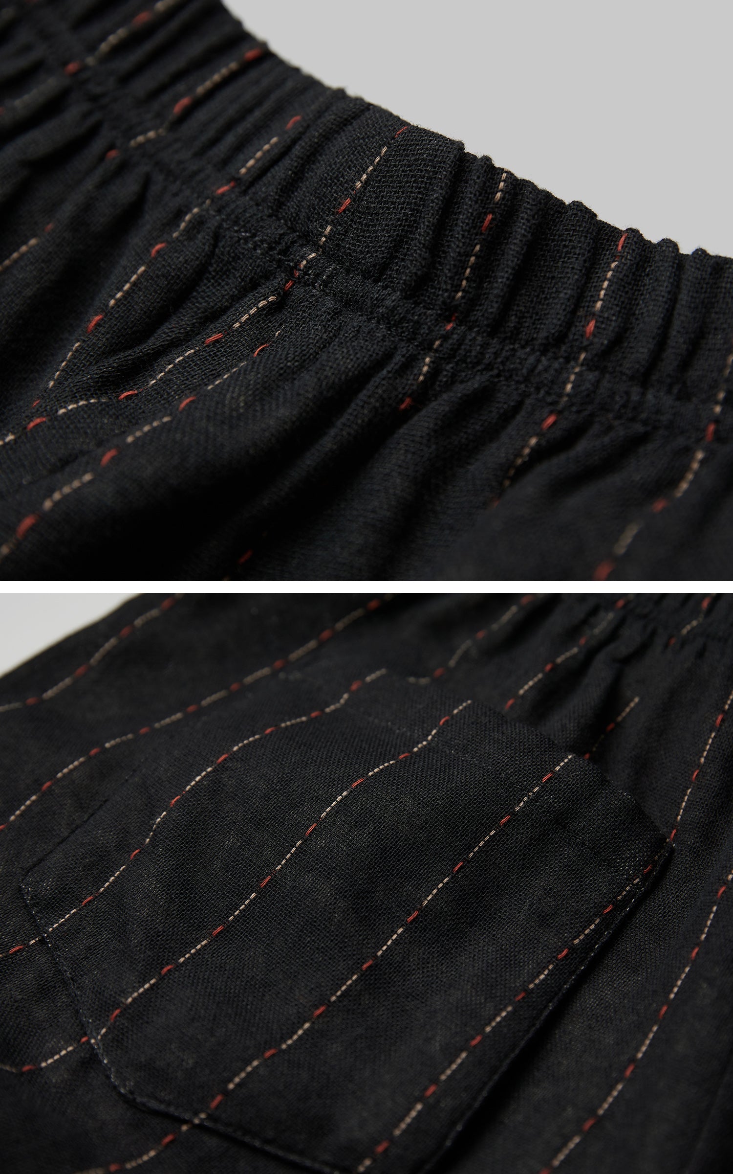 INDULGE Deconstructed Pinstripe Wide-Leg Pants with Contrast Waistband